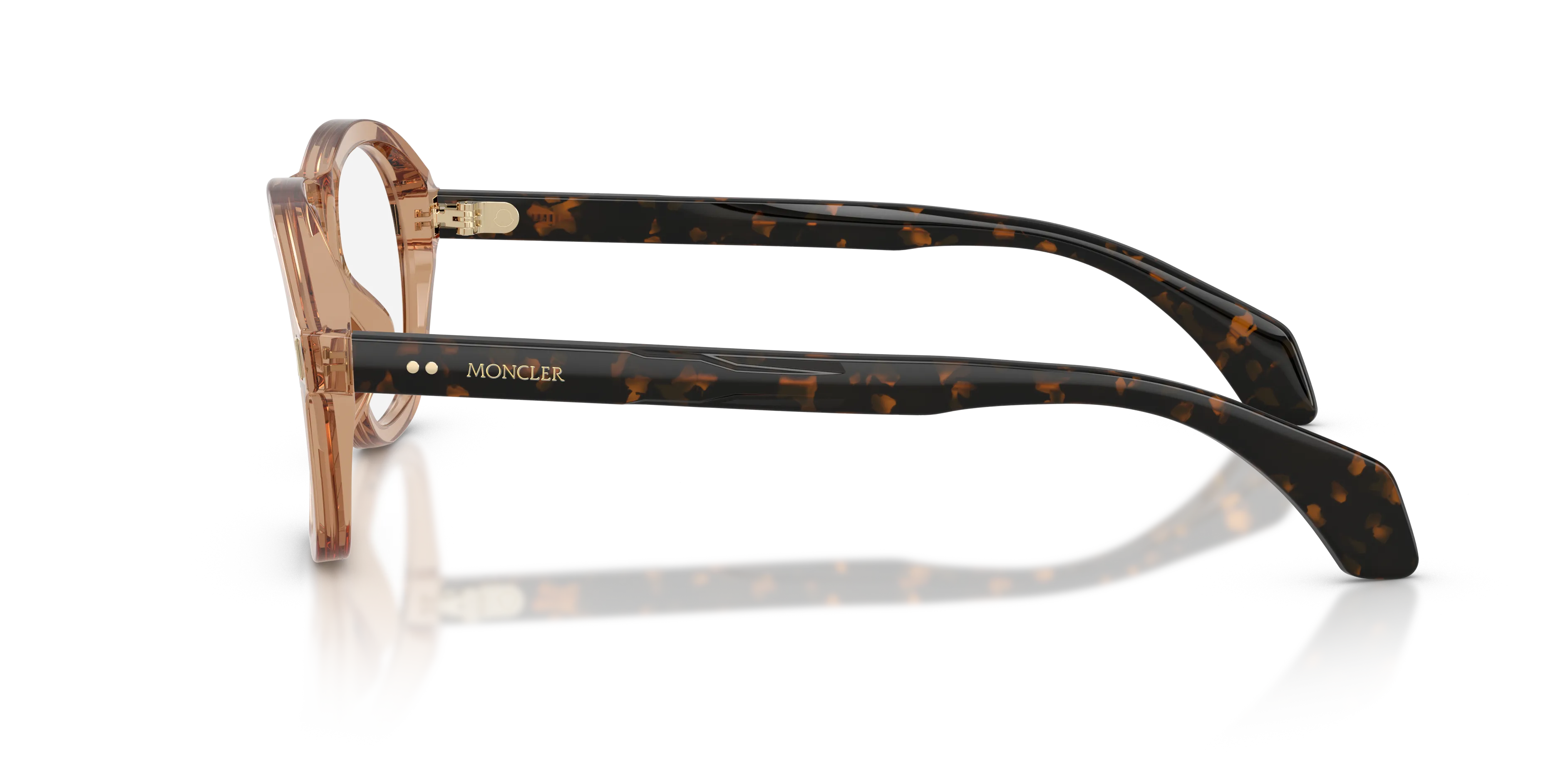 Moncler ME2025U 3037 Montature da vista Acetato Marrone Trasparente Pillow Normale - immagine 4