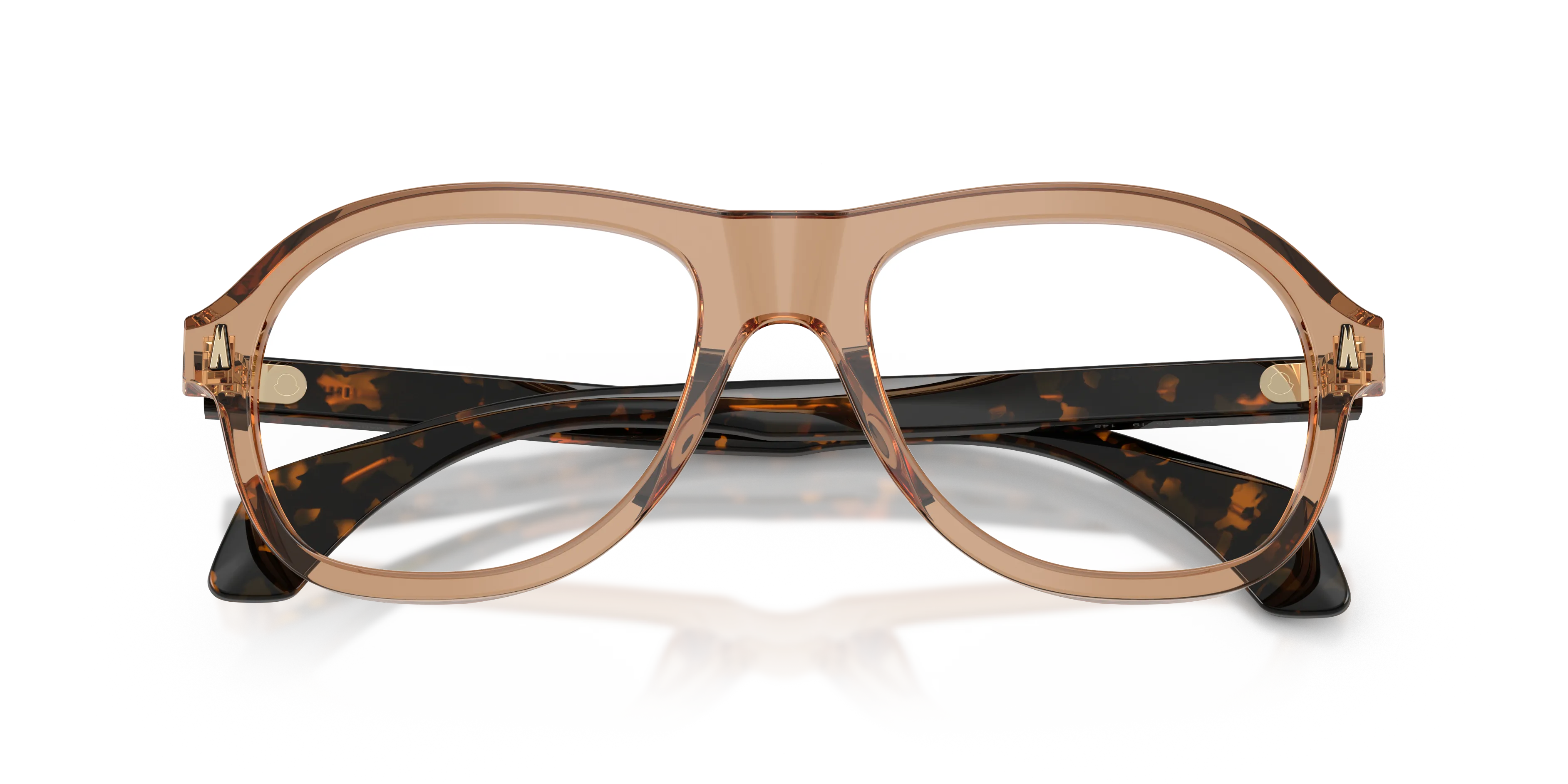 Moncler ME2025U 3037 Montature da vista Acetato Marrone Trasparente Pillow Normale - immagine 2