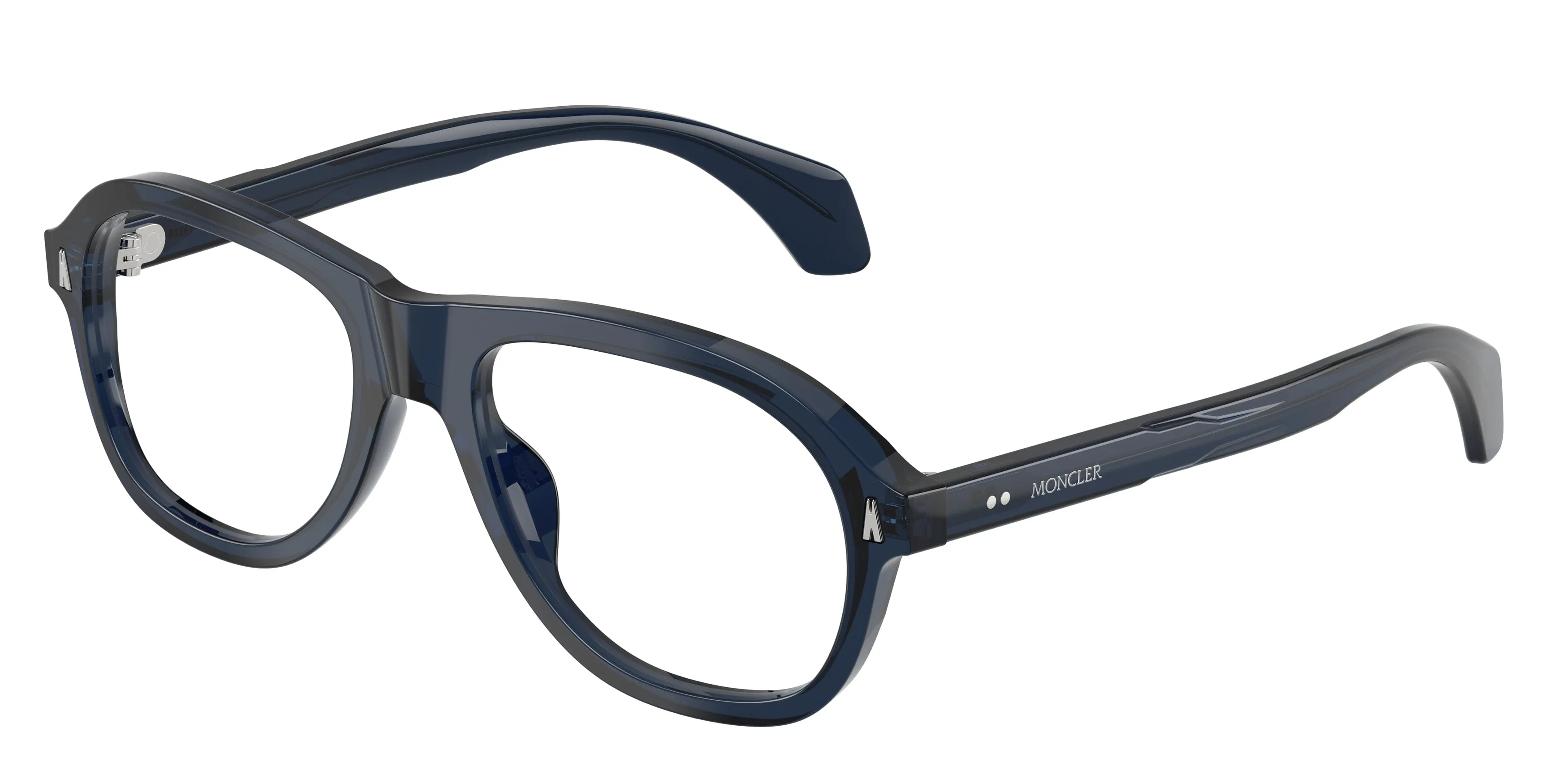 Moncler ME2025U 3020 Montature da vista Acetato Blu Trasparente Pillow Normale - immagine 1