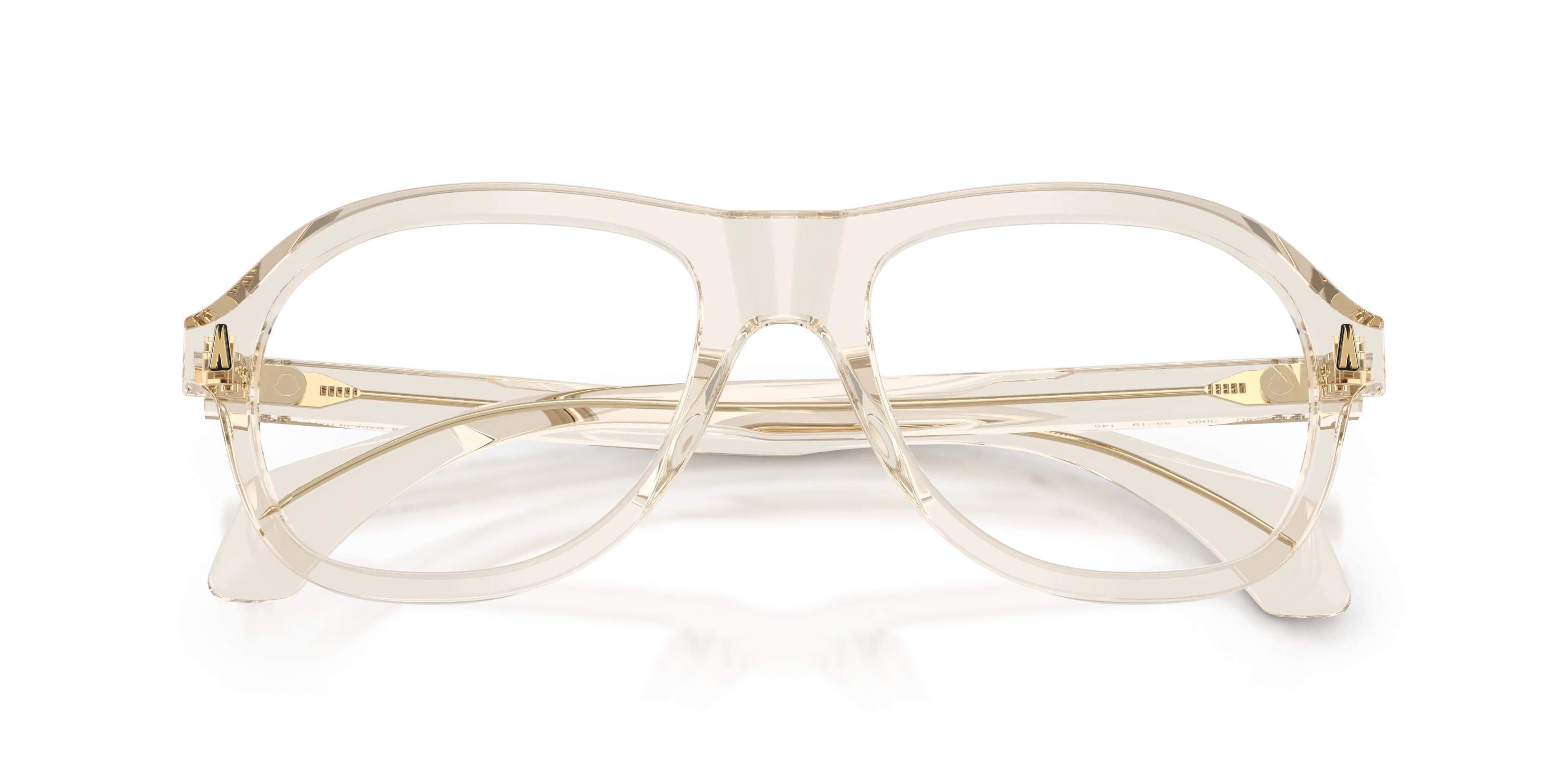 Moncler ME2025U 3003 Montature da vista Acetato Bianco Trasparente Pillow Normale - immagine 2