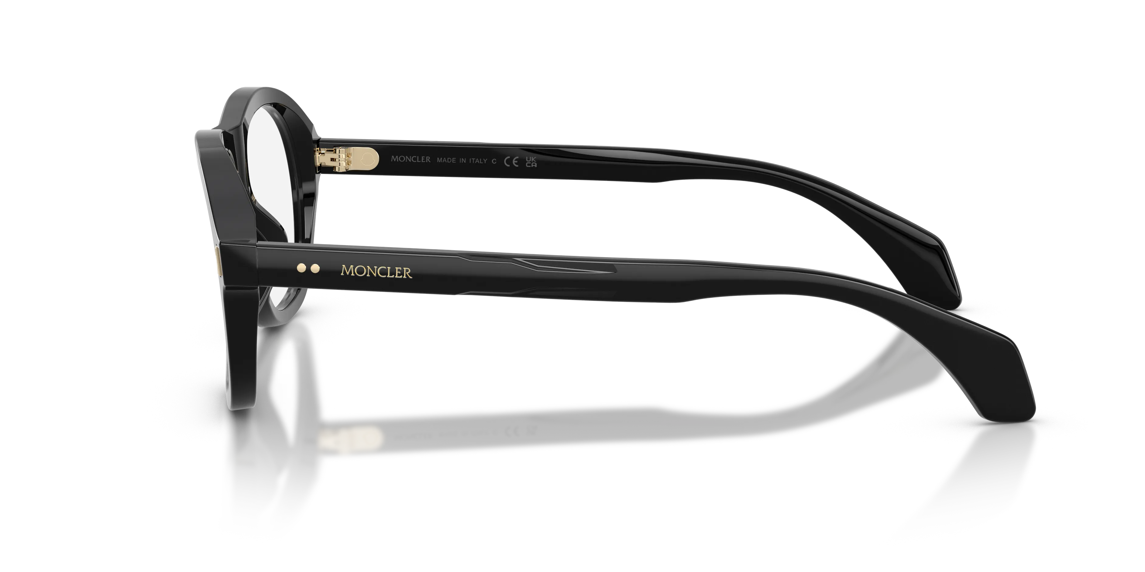 Moncler ME2025U 3001 Montature da vista Acetato Nero Trasparente Pillow Normale - immagine 4