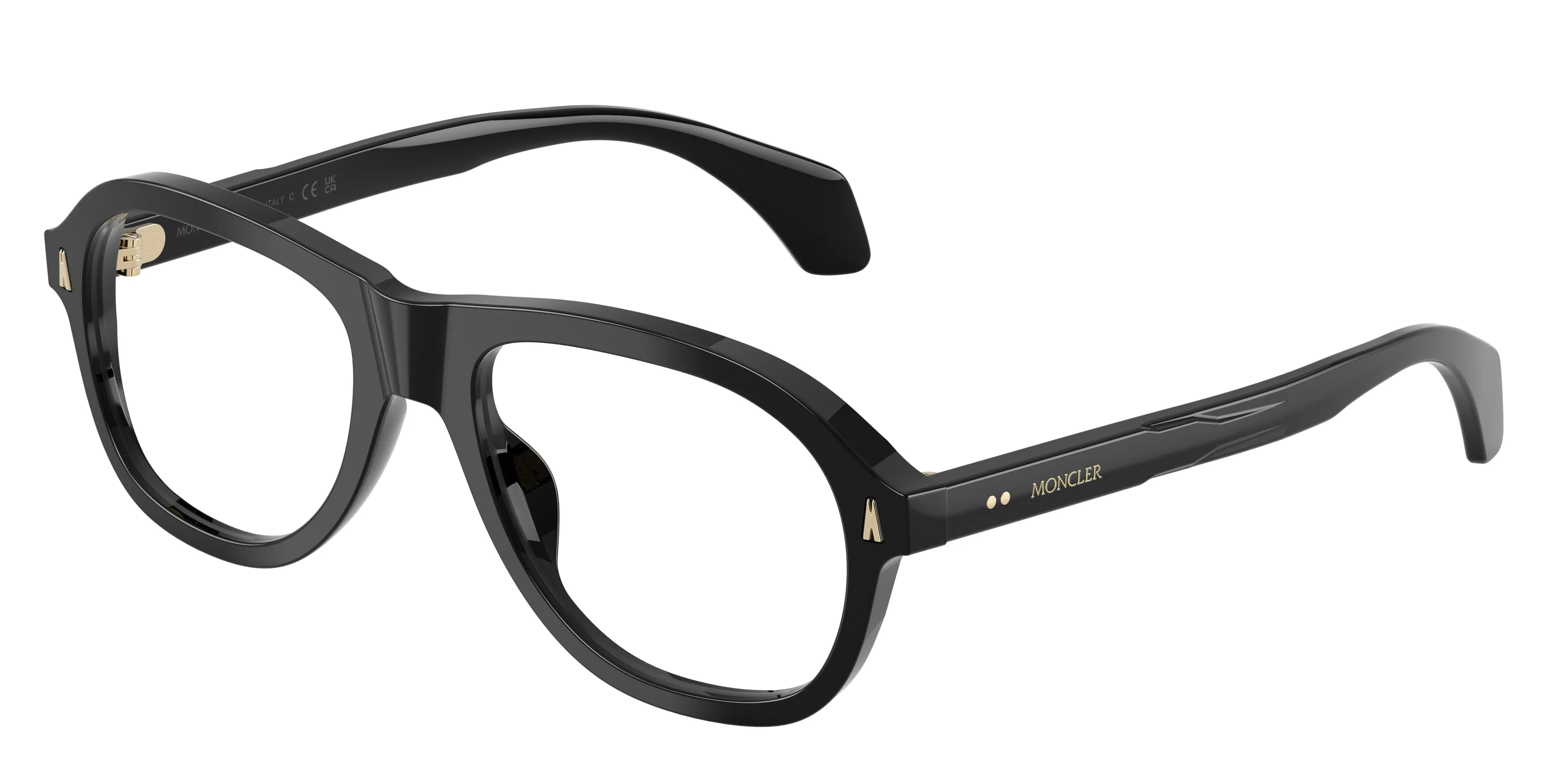 Moncler ME2025U 3001 Montature da vista Acetato Nero Trasparente Pillow Normale - immagine 1