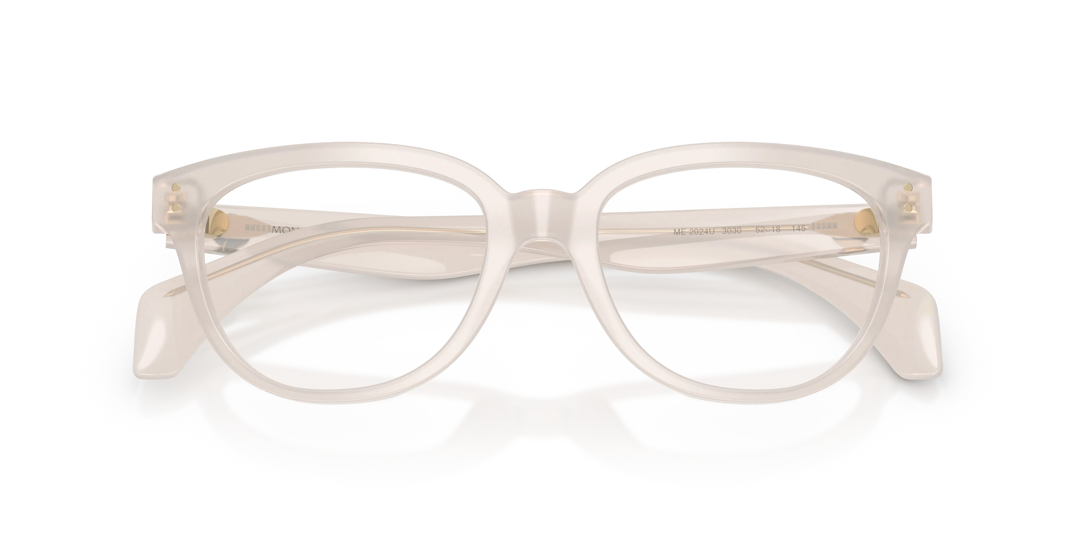 Moncler ME2024U 3030 Montature da vista Acetato Bianco Trasparente Pillow Normale - immagine 2