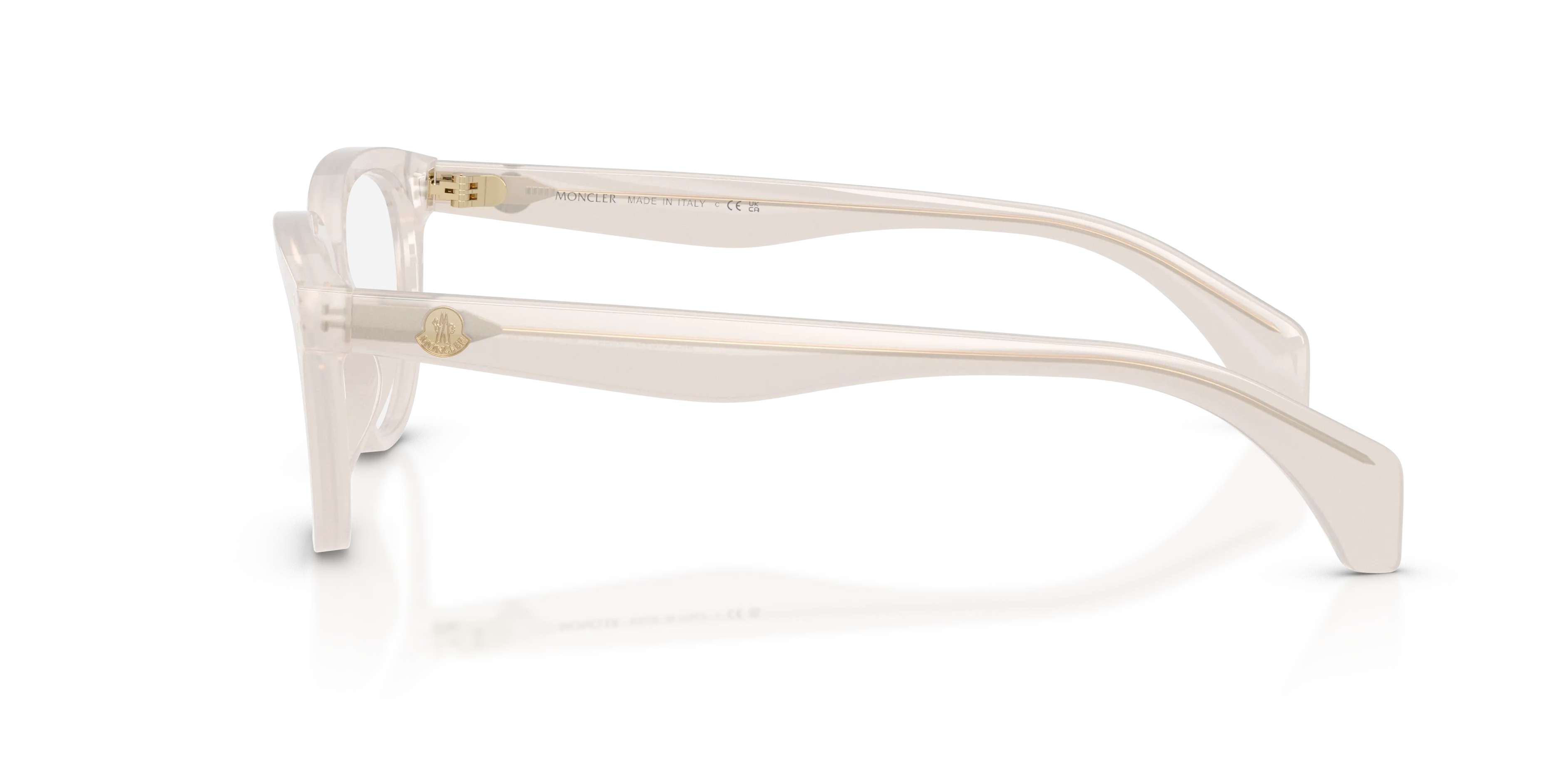 Moncler ME2024U 3030 Montature da vista Acetato Bianco Trasparente Pillow Normale - immagine 4