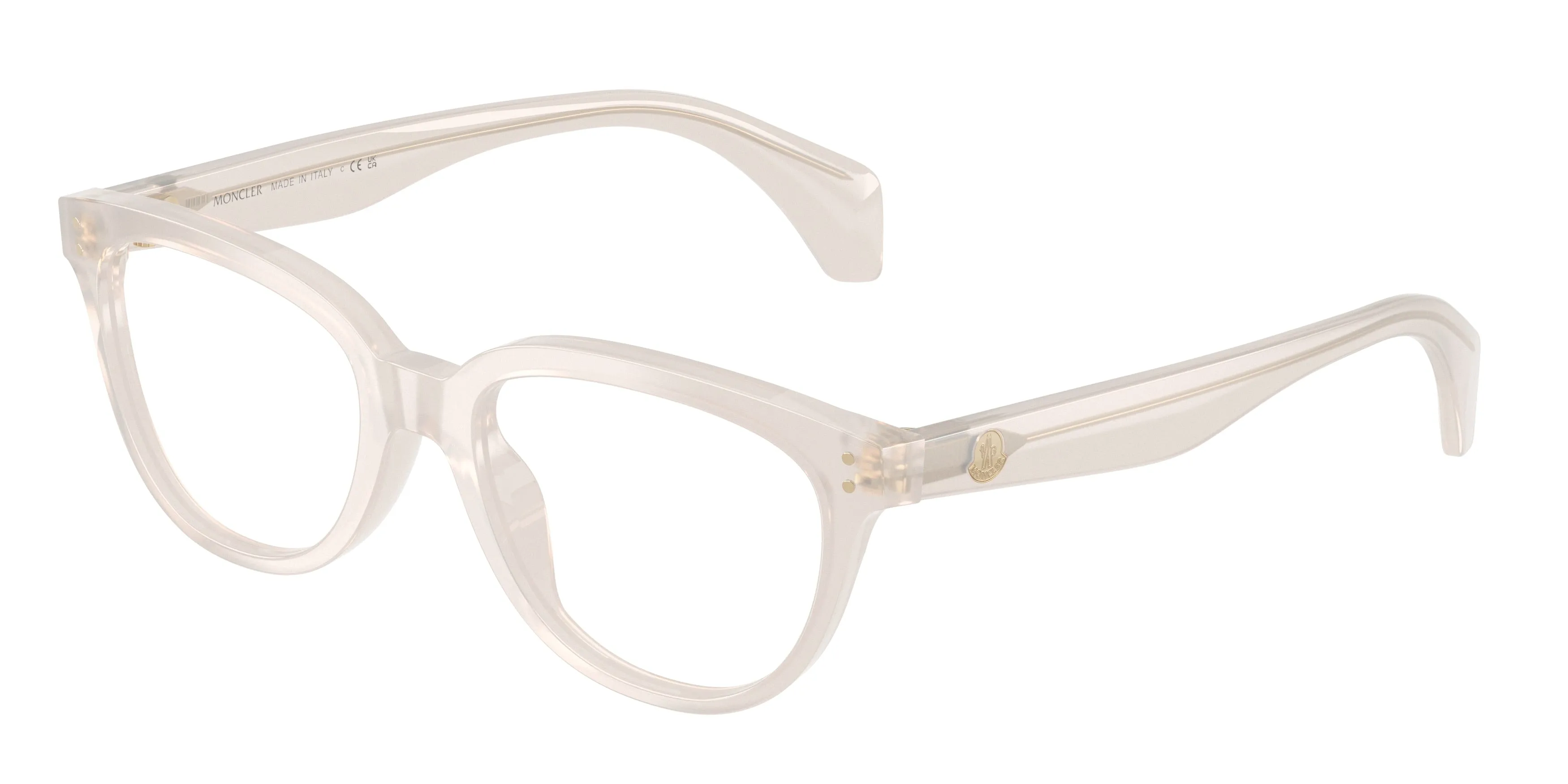 Moncler ME2024U 3030 Montature da vista Acetato Bianco Trasparente Pillow Normale - immagine 1