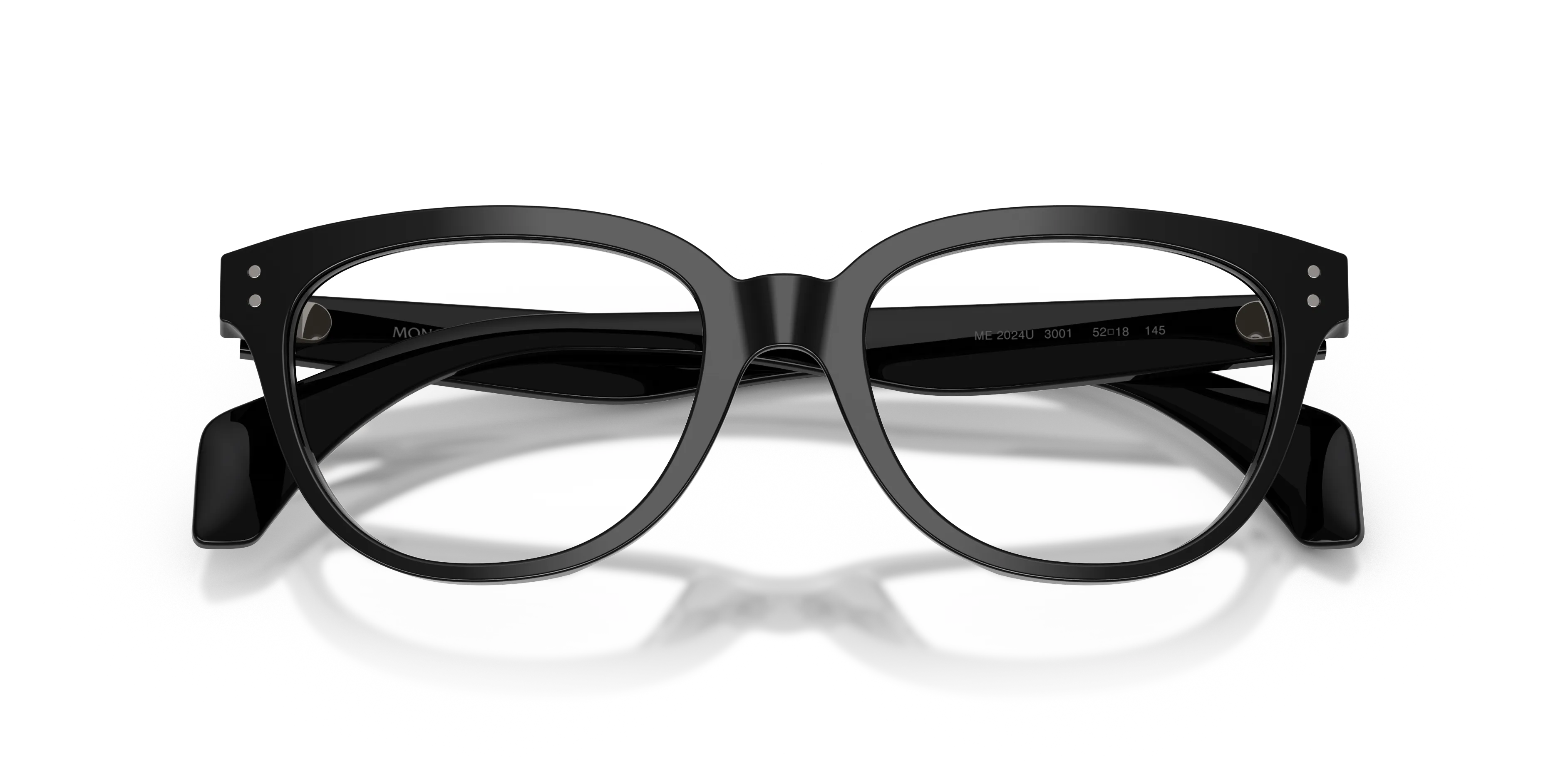 Moncler ME2024U 3001 Montature da vista Acetato Nero Trasparente Pillow Normale - immagine 2