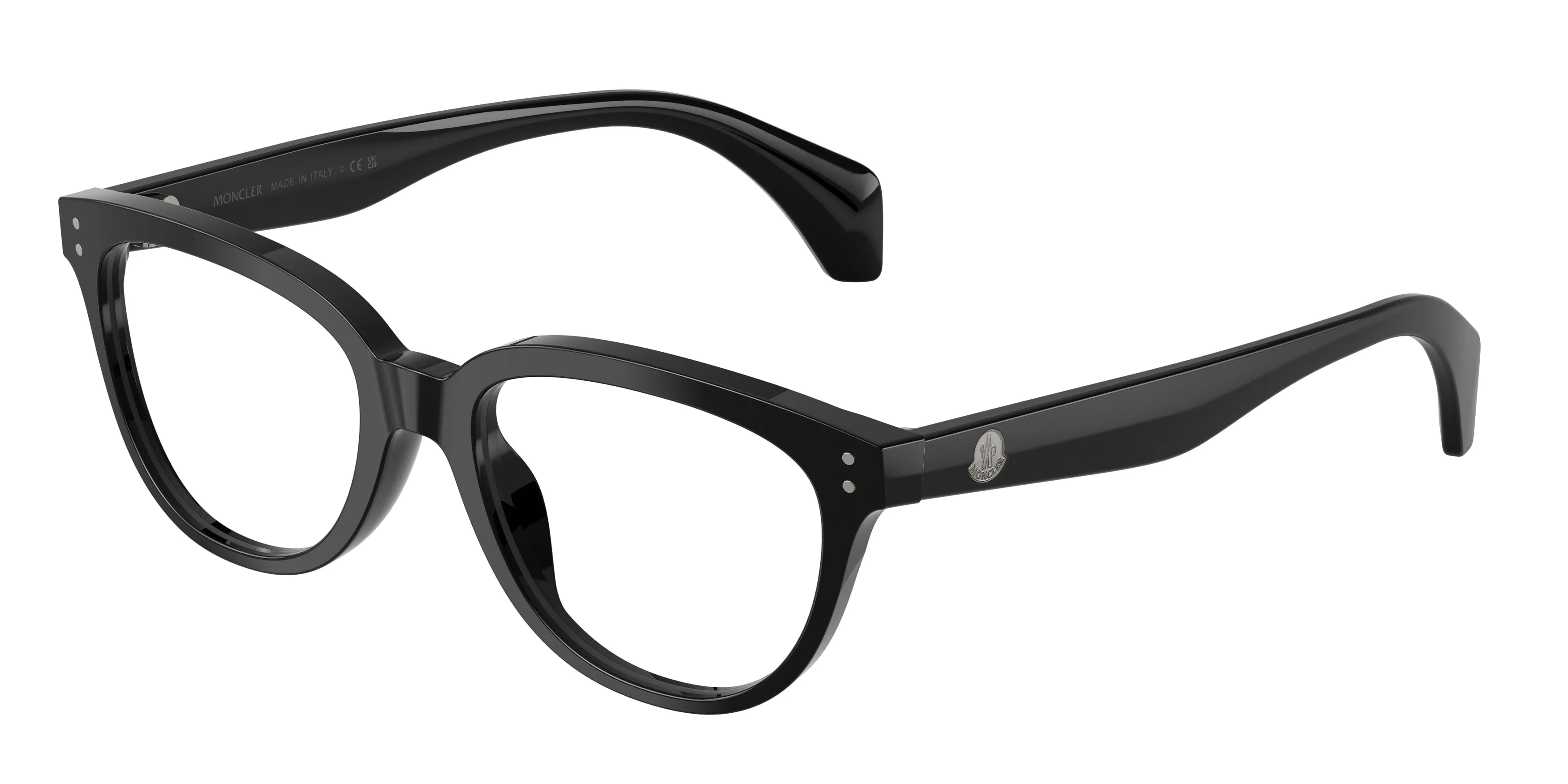 Moncler ME2024U 3001 Montature da vista Acetato Nero Trasparente Pillow Normale - immagine 1
