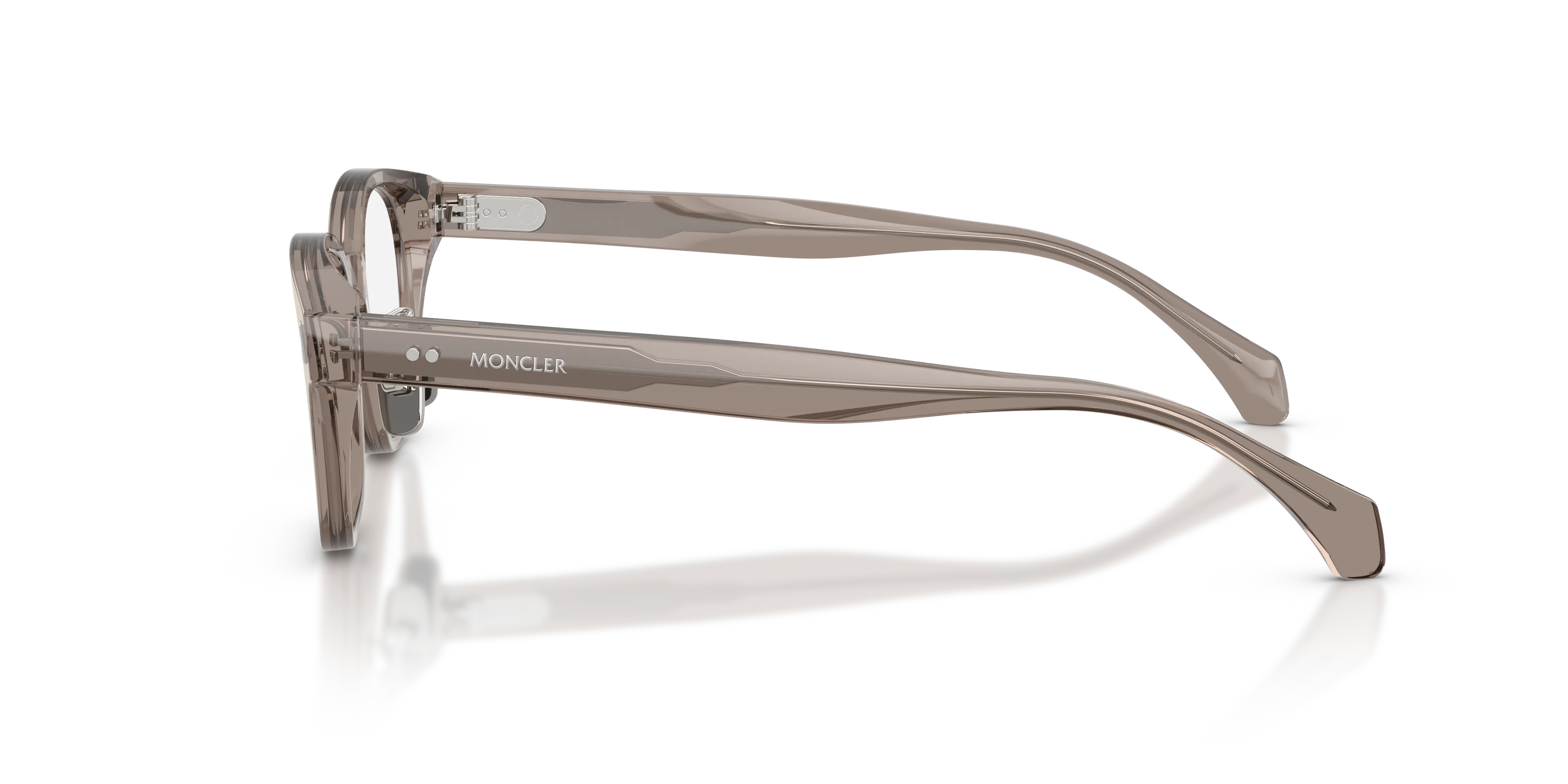 Moncler ME2021D 3009 Montature da vista Acetato Grigio Trasparente Rotonda Normale - immagine 4
