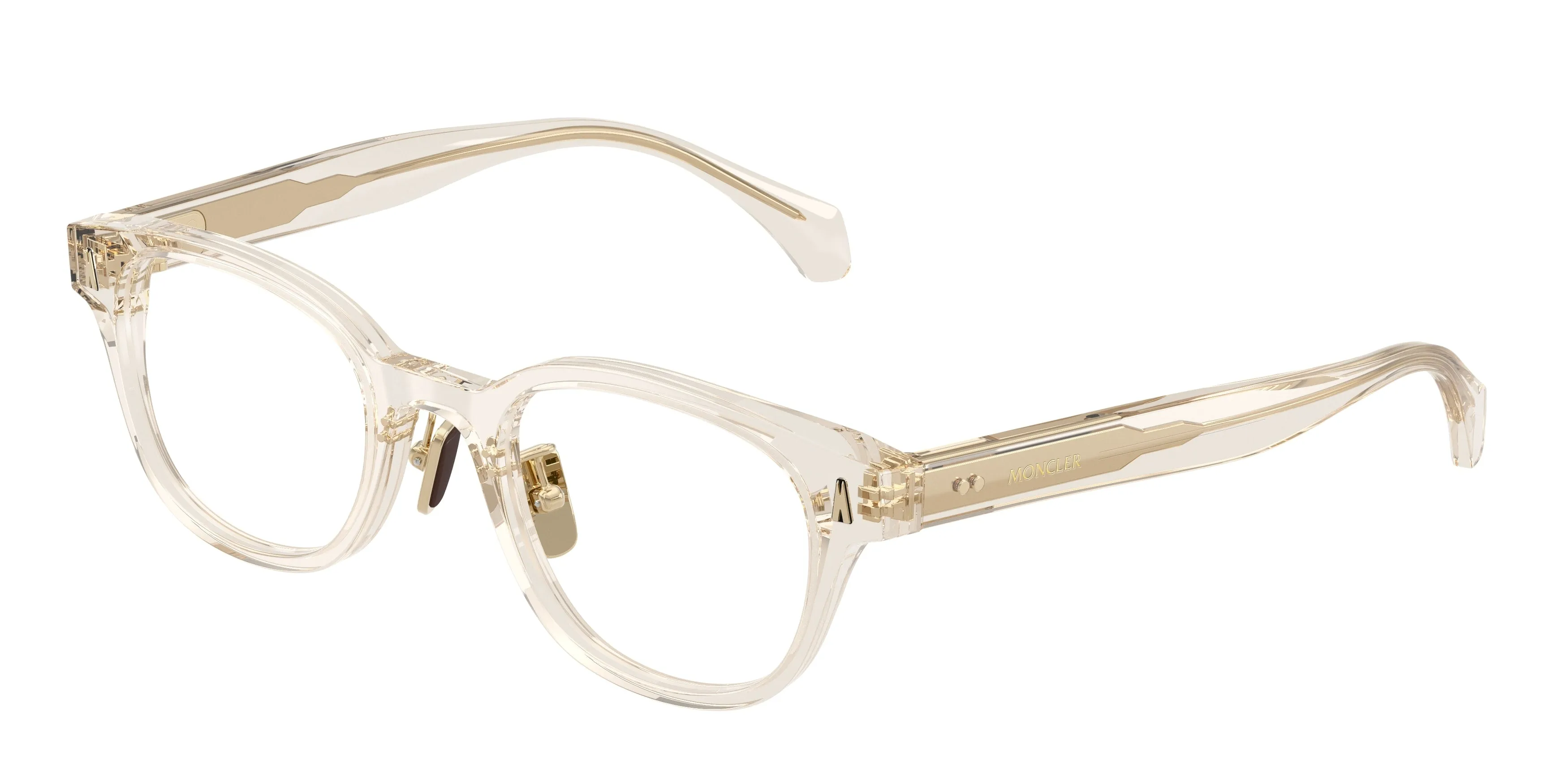 Moncler ME2021D 3003 Montature da vista Acetato Marrone Trasparente Rotonda Normale - immagine 1