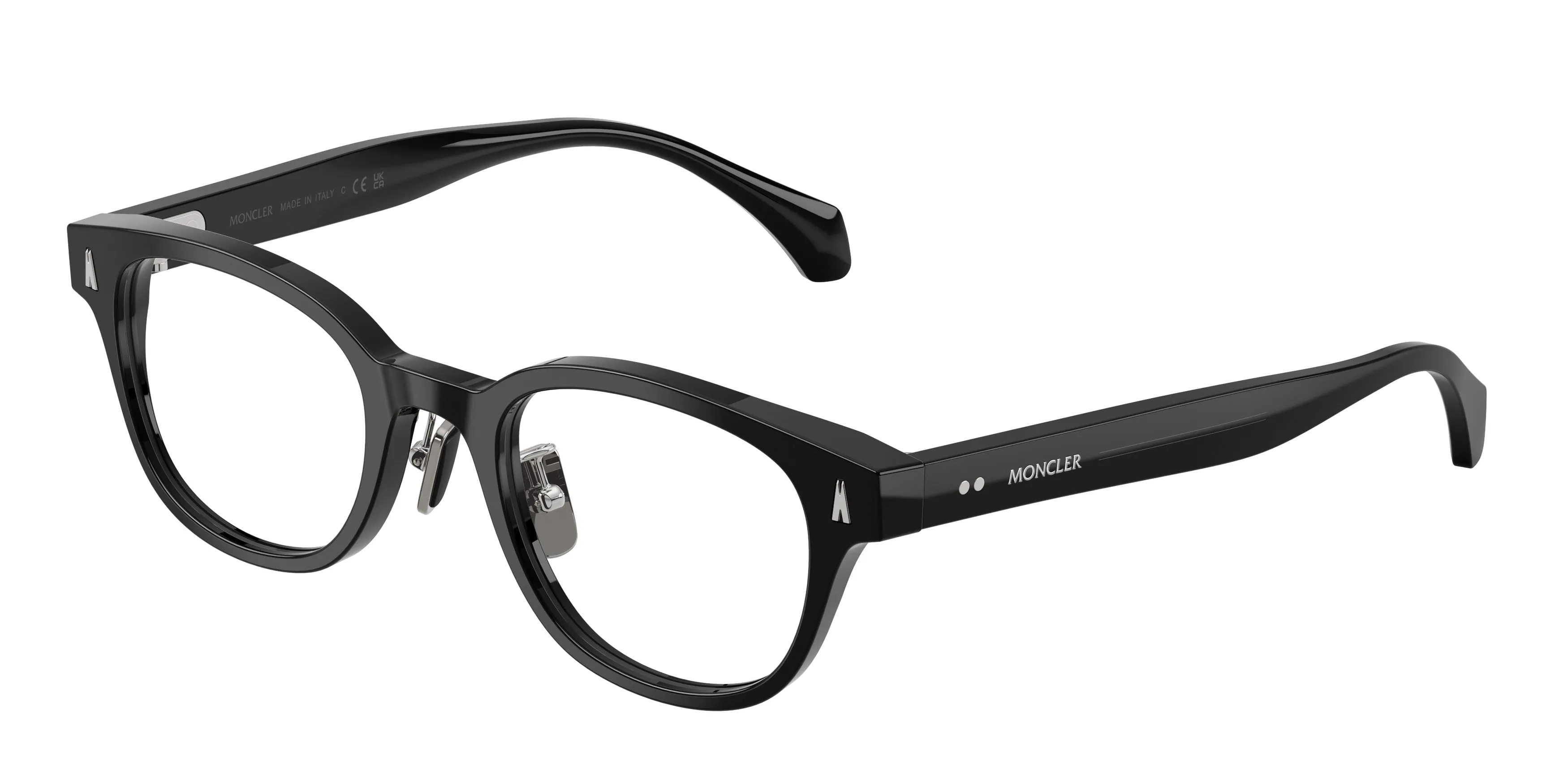 Moncler ME2021D 3001 Montature da vista Acetato Nero Trasparente Rotonda Normale - immagine 1