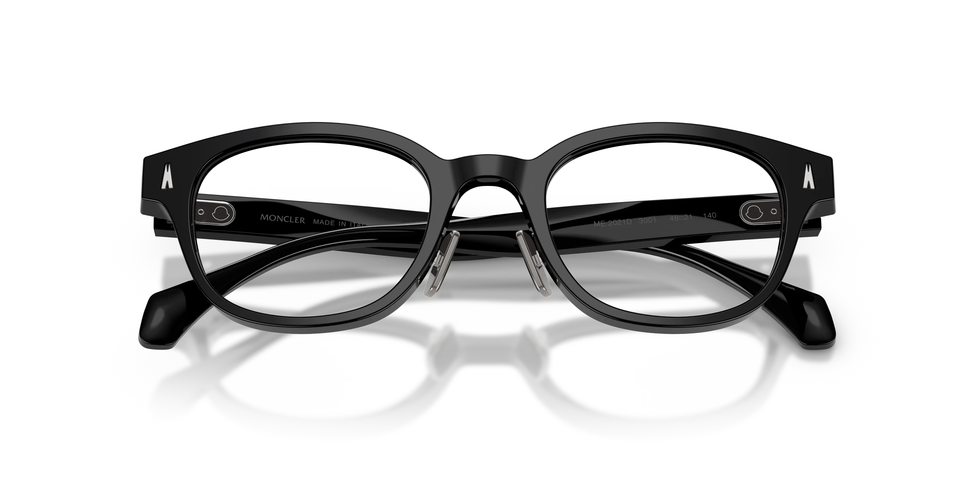 Moncler ME2021D 3001 Montature da vista Acetato Nero Trasparente Rotonda Normale - immagine 2