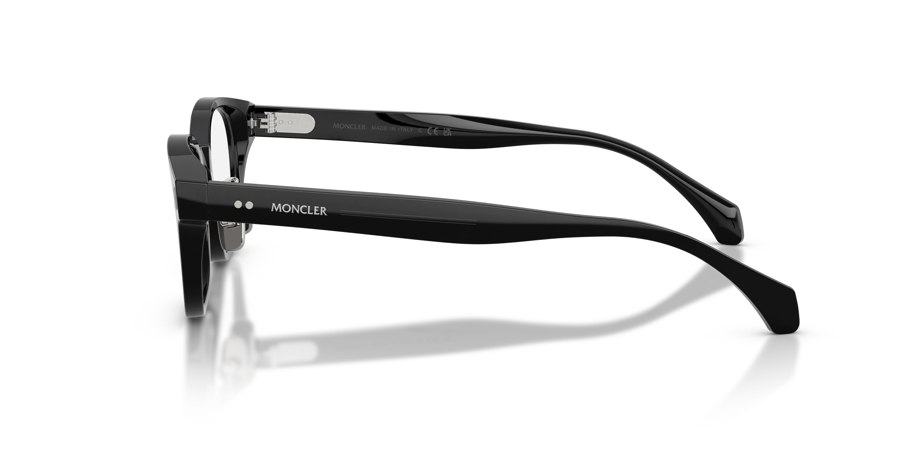 Moncler ME2021D 3001 Montature da vista Acetato Nero Trasparente Rotonda Normale - immagine 4
