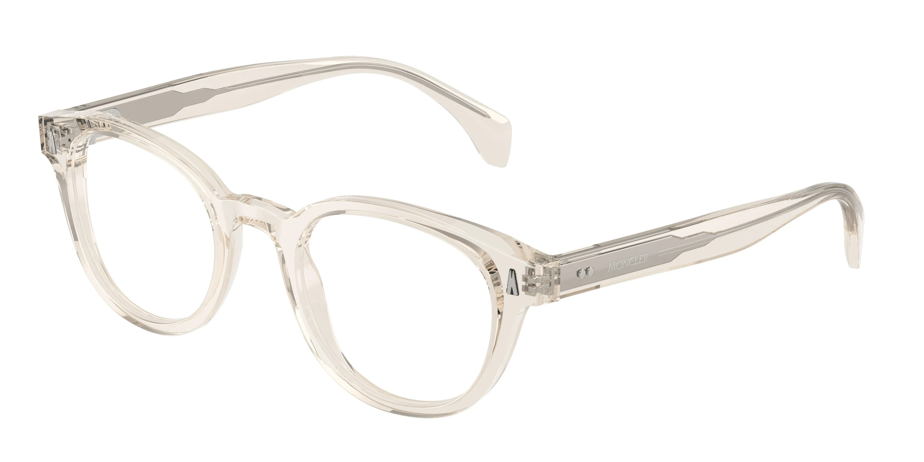 Moncler ME2020 3003 Montature da vista Acetato Marrone Trasparente Rotonda Normale - immagine 1