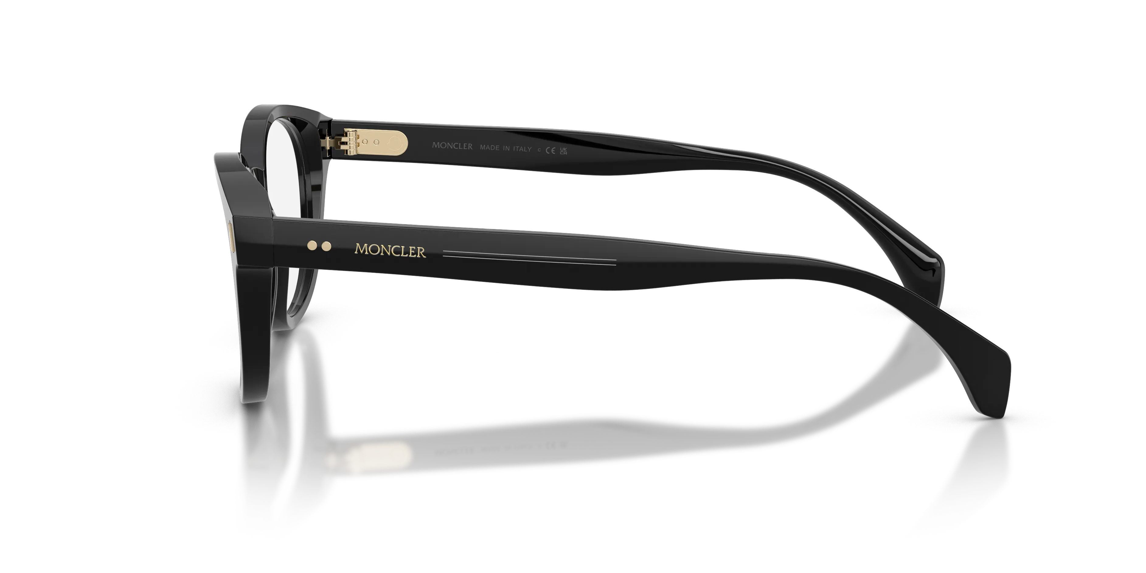 Moncler ME2020 3001 Montature da vista Acetato Nero Trasparente Rotonda Normale - immagine 4