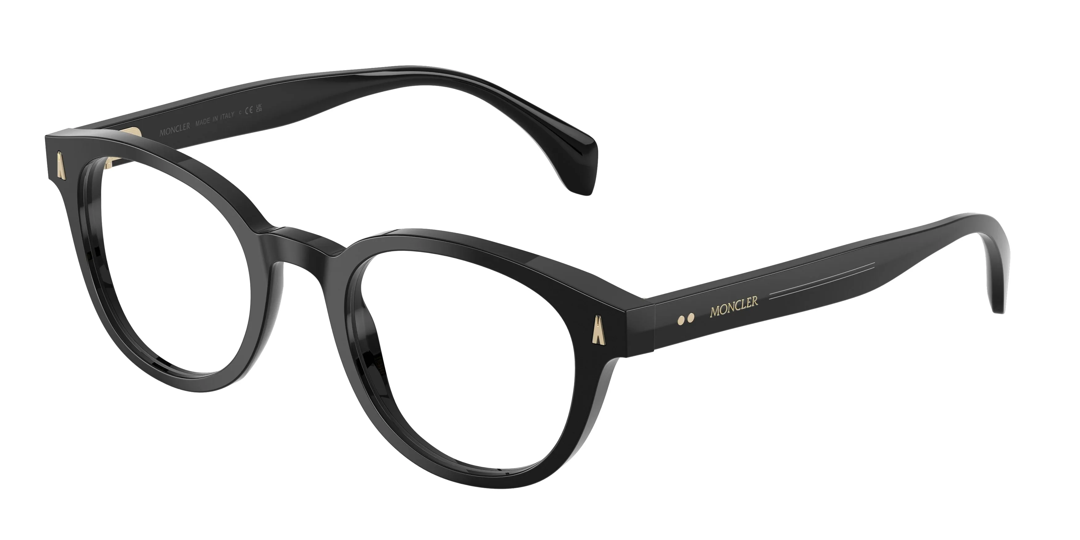 Moncler ME2020 3001 Montature da vista Acetato Nero Trasparente Rotonda Normale - immagine 1