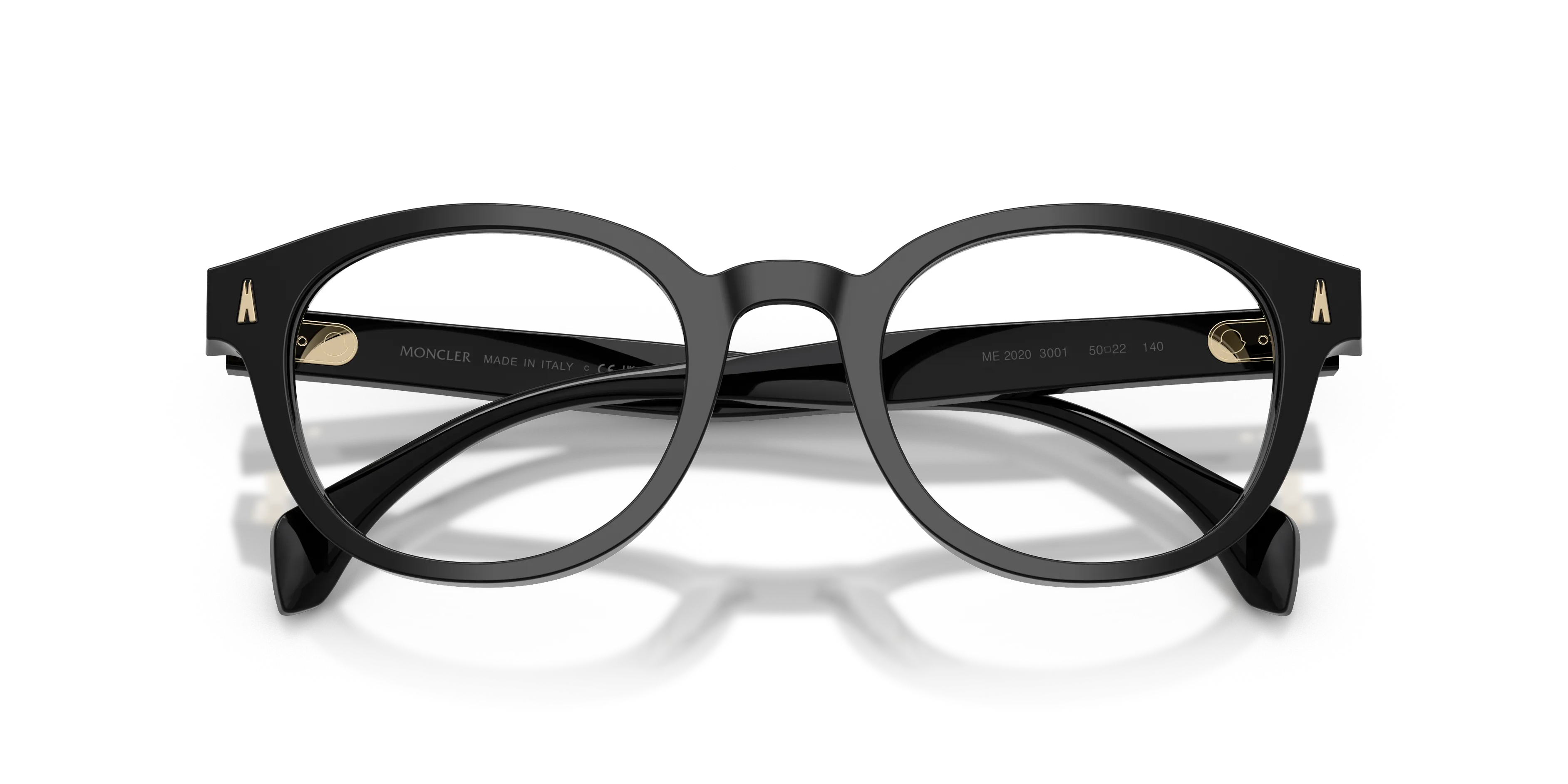 Moncler ME2020 3001 Montature da vista Acetato Nero Trasparente Rotonda Normale - immagine 2