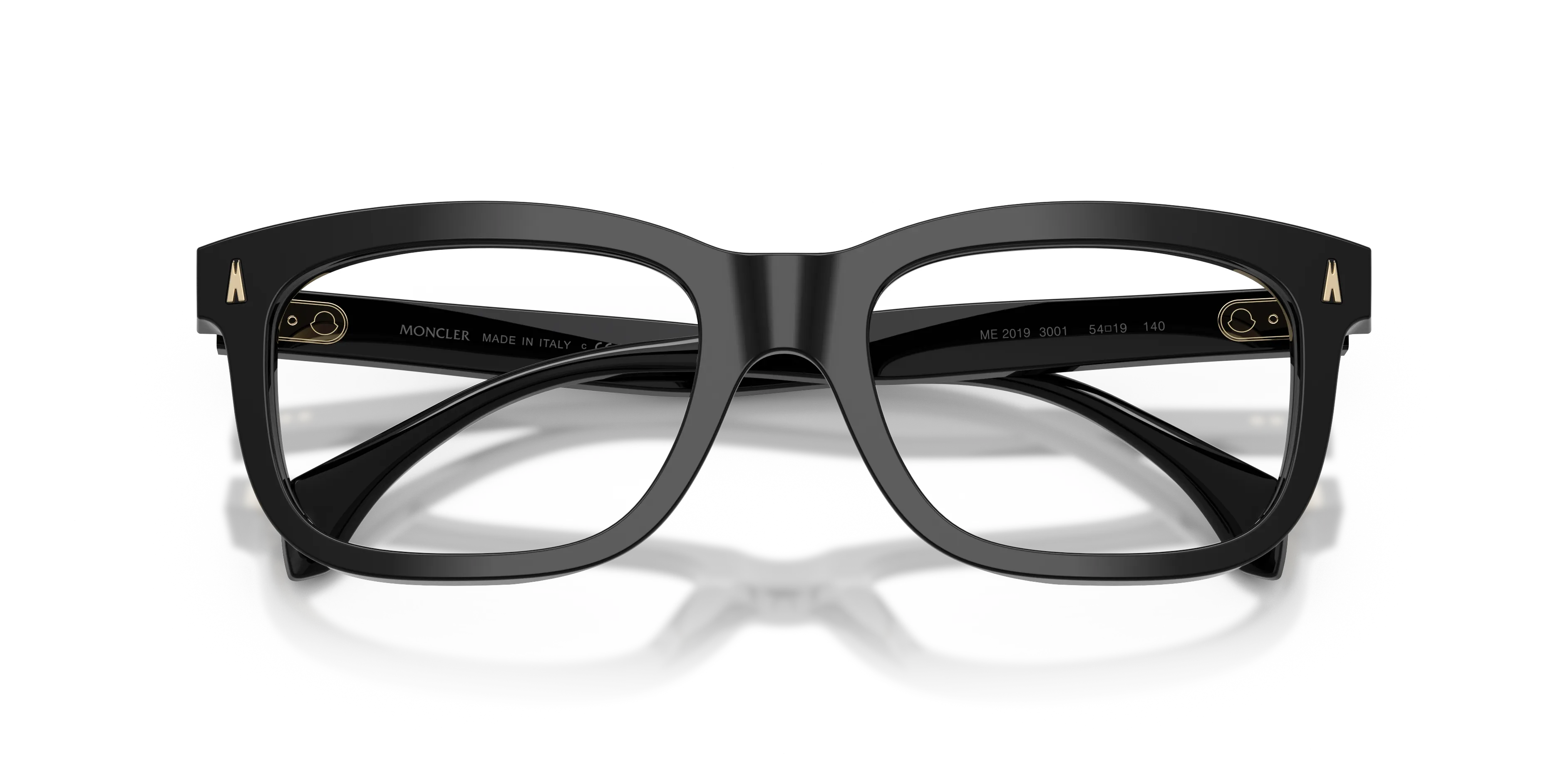 Moncler ME2019 3001 Montature da vista Acetato Nero Trasparente Squadrata Normale - immagine 2