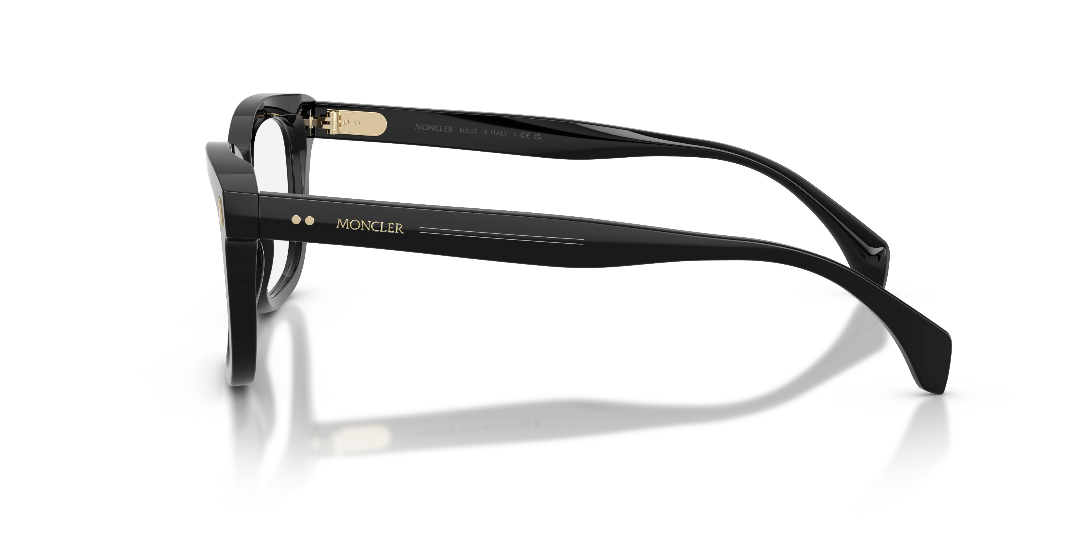 Moncler ME2019 3001 Montature da vista Acetato Nero Trasparente Squadrata Normale - immagine 4