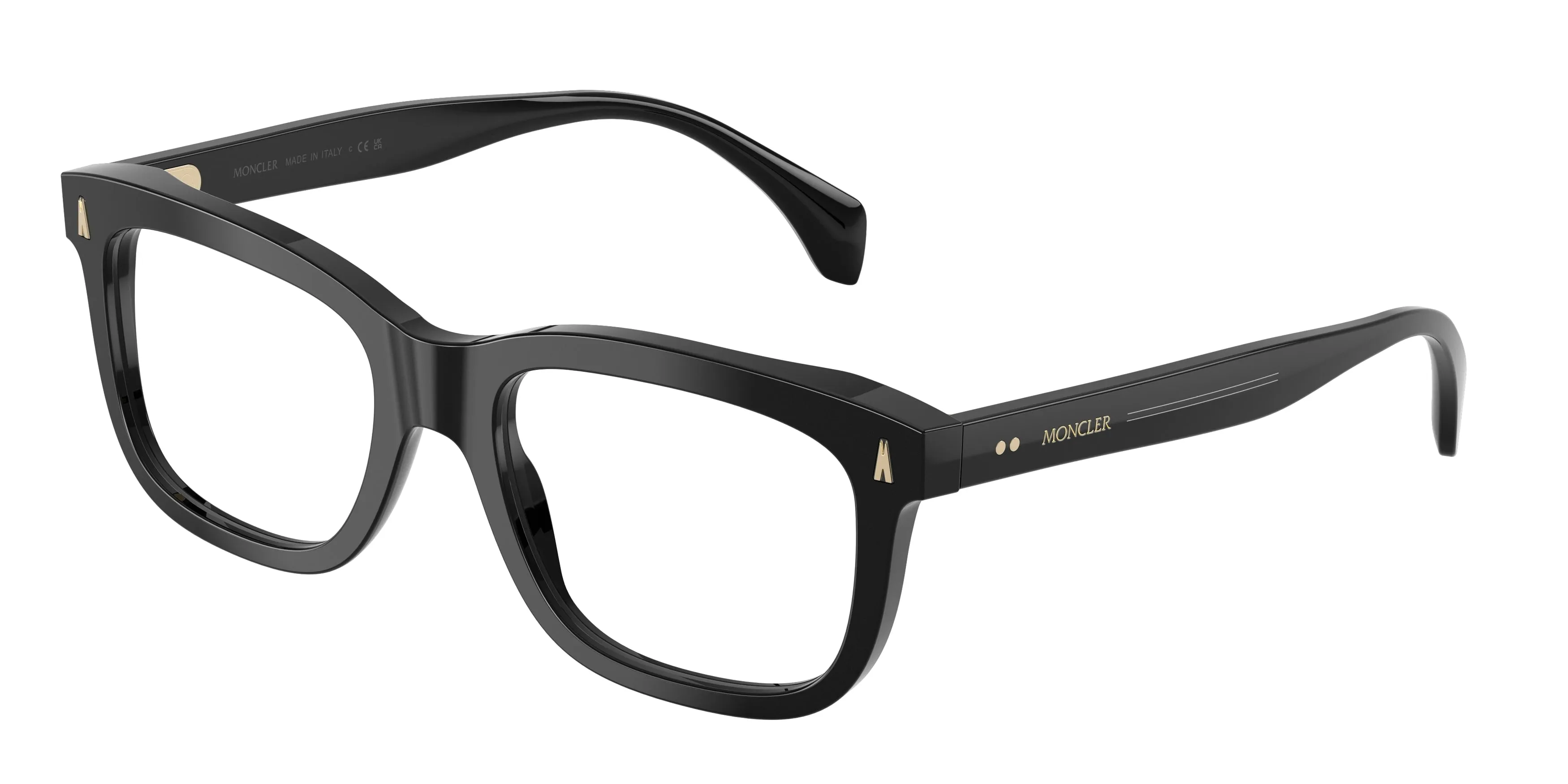 Moncler ME2019 3001 Montature da vista Acetato Nero Trasparente Squadrata Normale - immagine 1