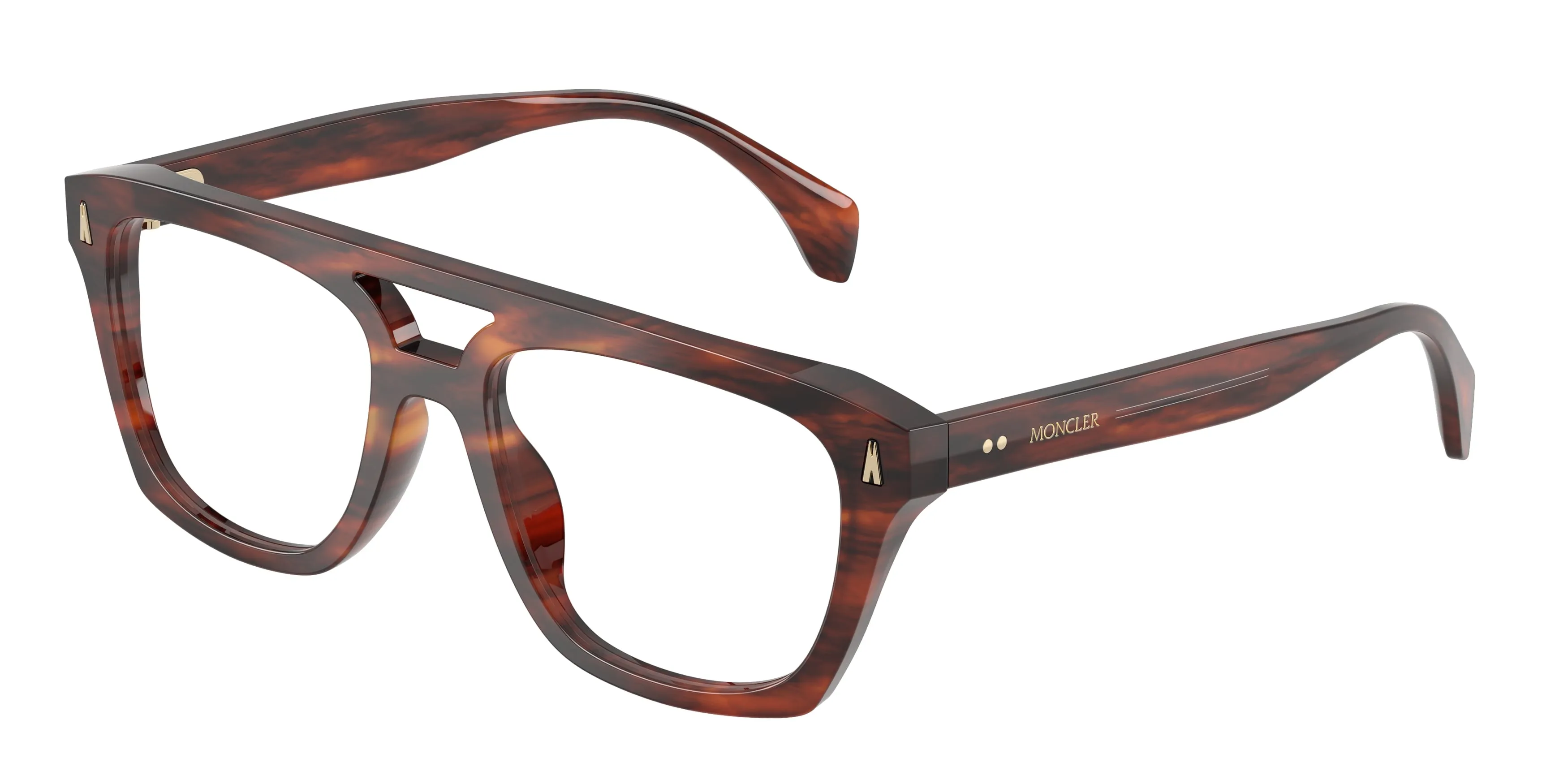 Moncler ME2018U 3034 Montature da vista Acetato Tartaruga Trasparente Squadrata Normale - immagine 1