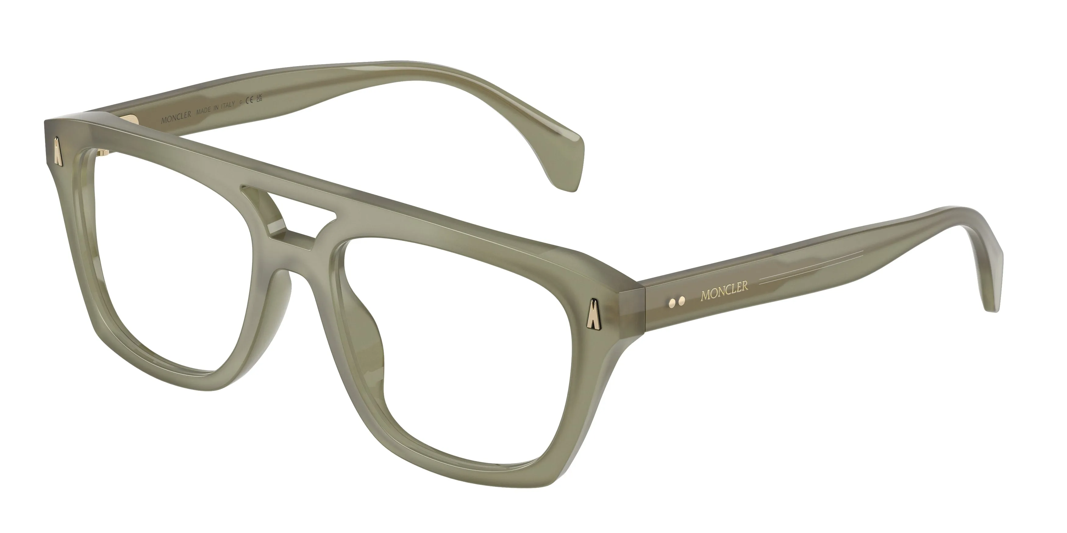 Moncler ME2018U 3024 Montature da vista Acetato Verde Trasparente Squadrata Normale - immagine 1