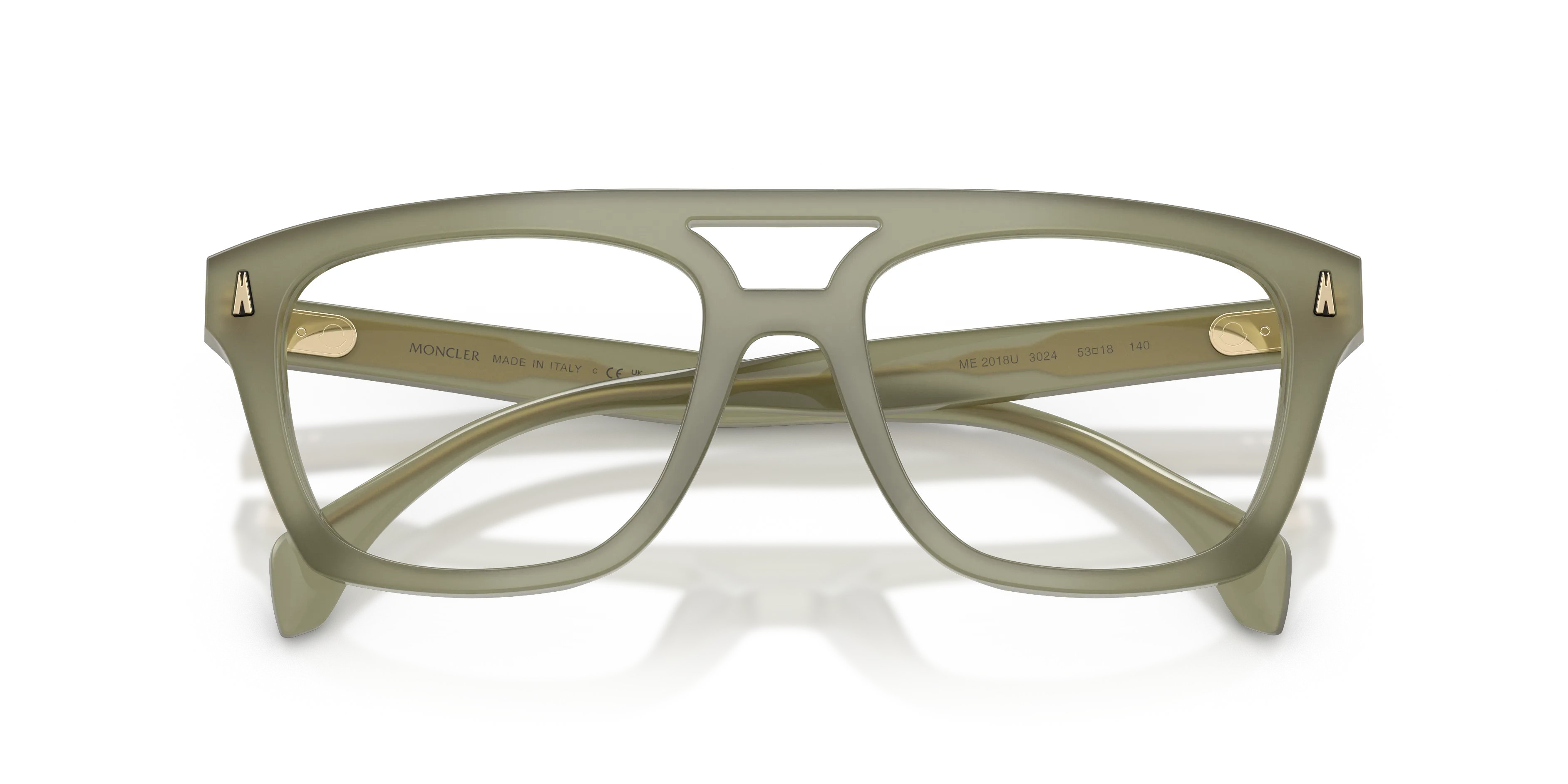 Moncler ME2018U 3024 Montature da vista Acetato Verde Trasparente Squadrata Normale - immagine 2