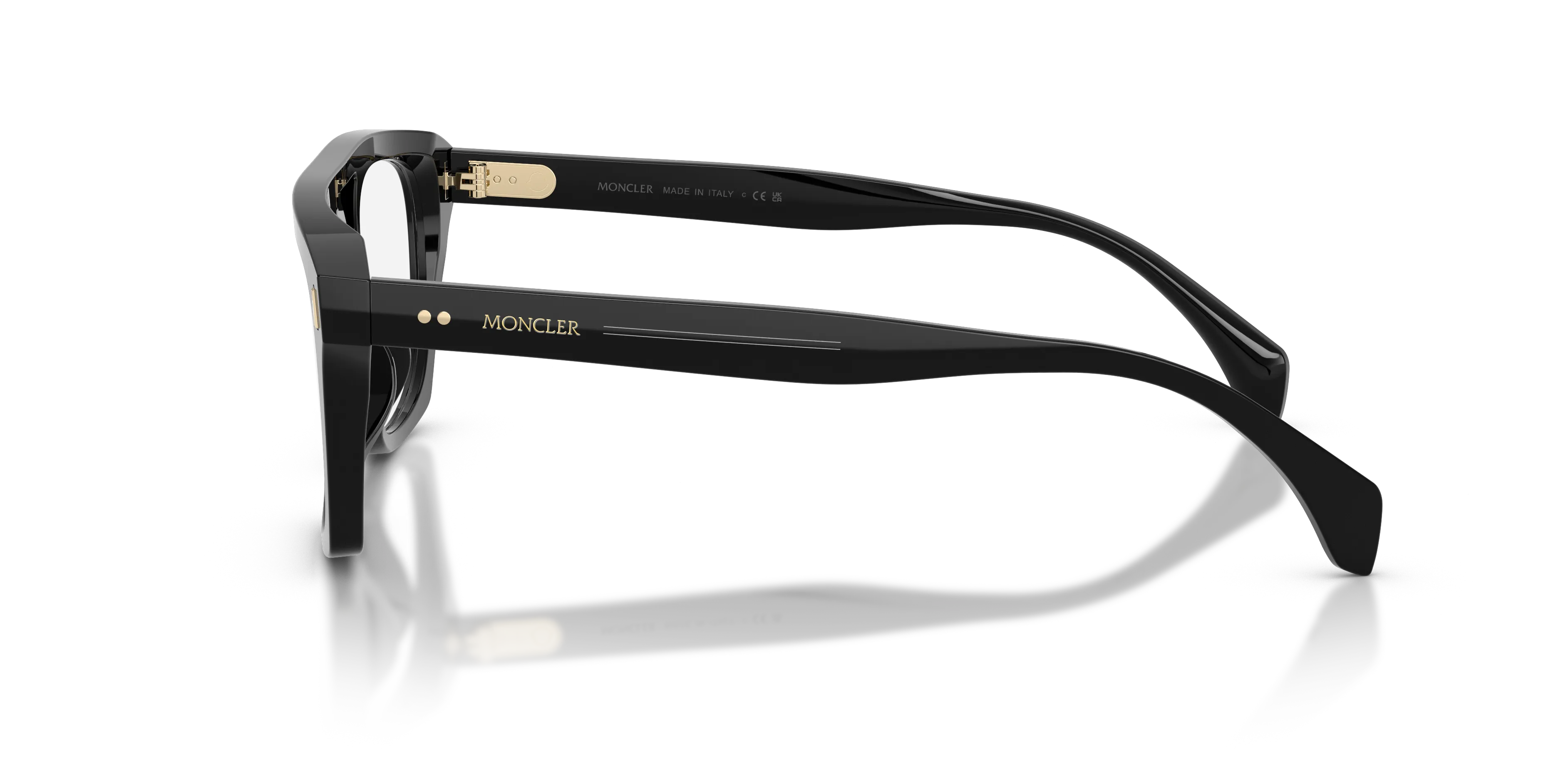 Moncler ME2018U 3001 Montature da vista Acetato Nero Trasparente Squadrata Normale - immagine 4