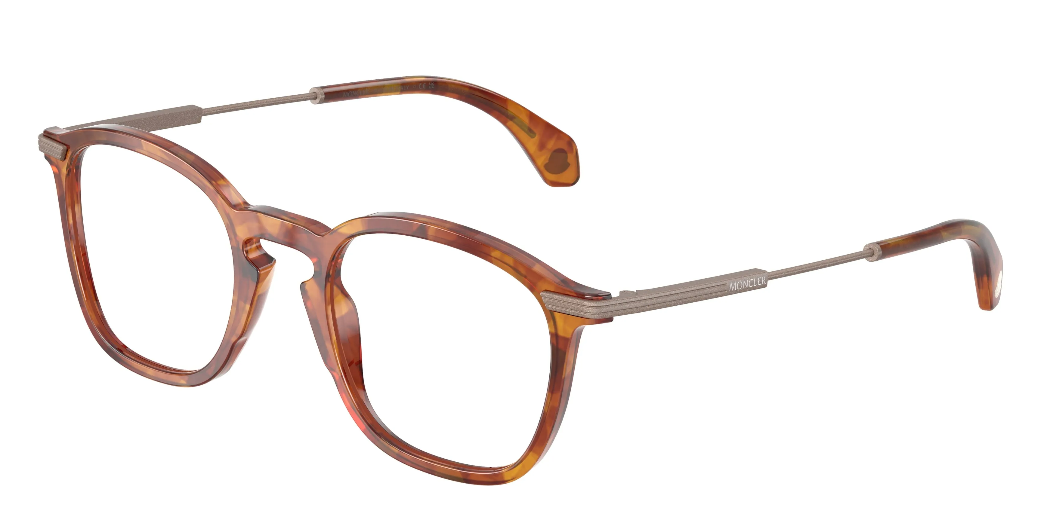 Moncler ME2017 3004 Montature da vista Acetato Tartaruga Trasparente Geometrica Normale - immagine 1
