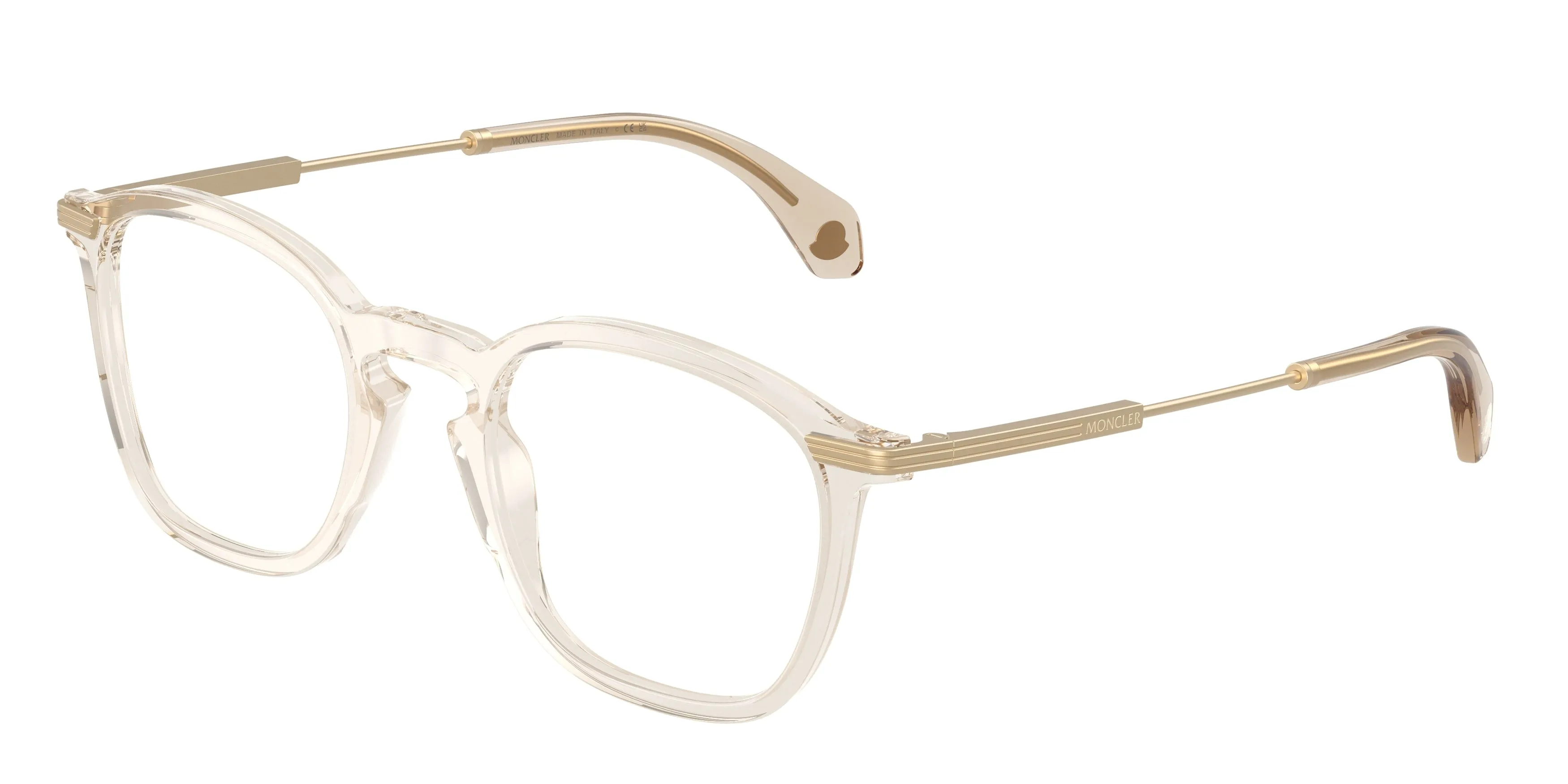 Moncler ME2017 3003 Montature da vista Acetato Marrone Trasparente Geometrica Normale - immagine 1