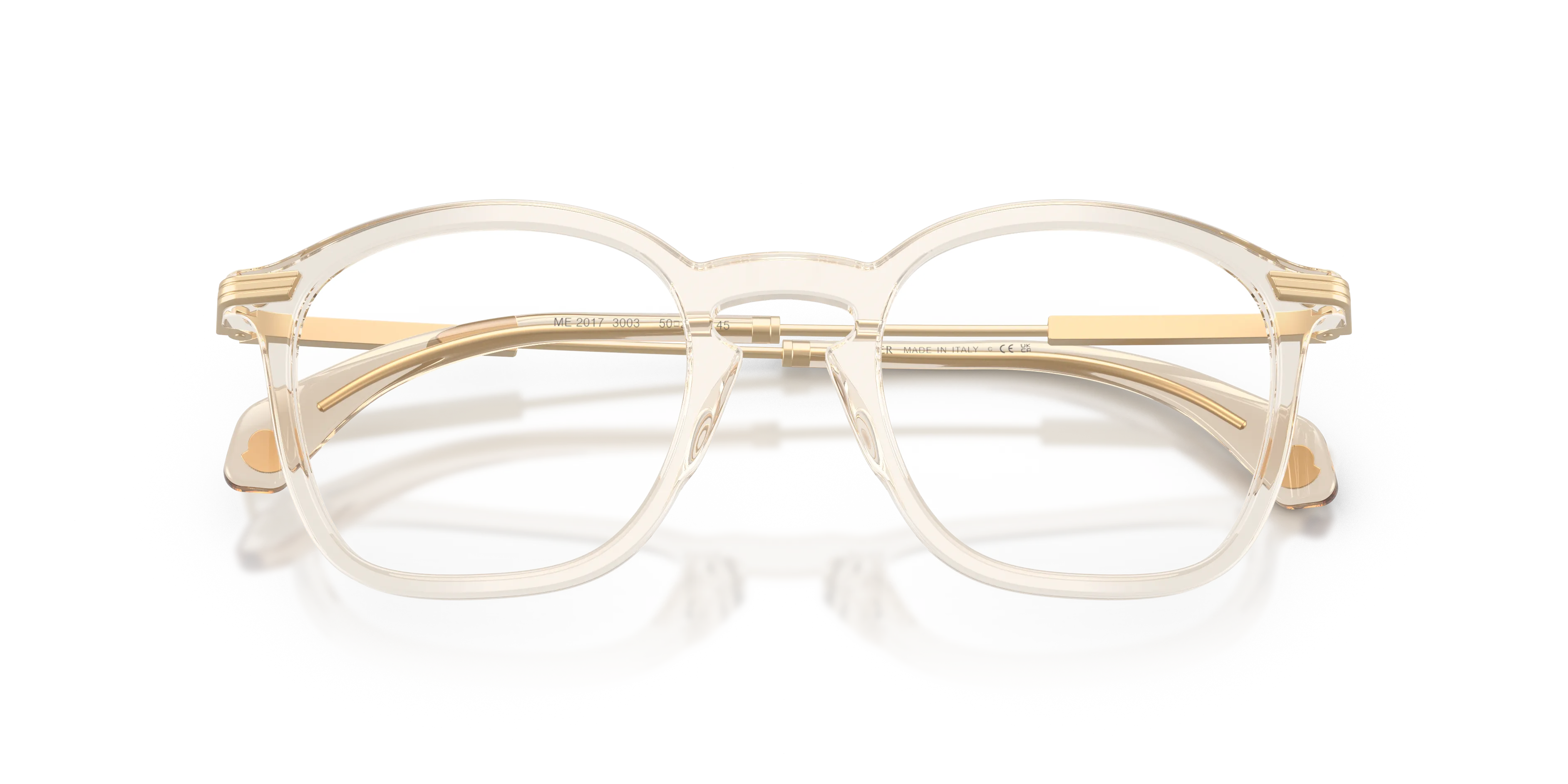 Moncler ME2017 3003 Montature da vista Acetato Marrone Trasparente Geometrica Normale - immagine 2