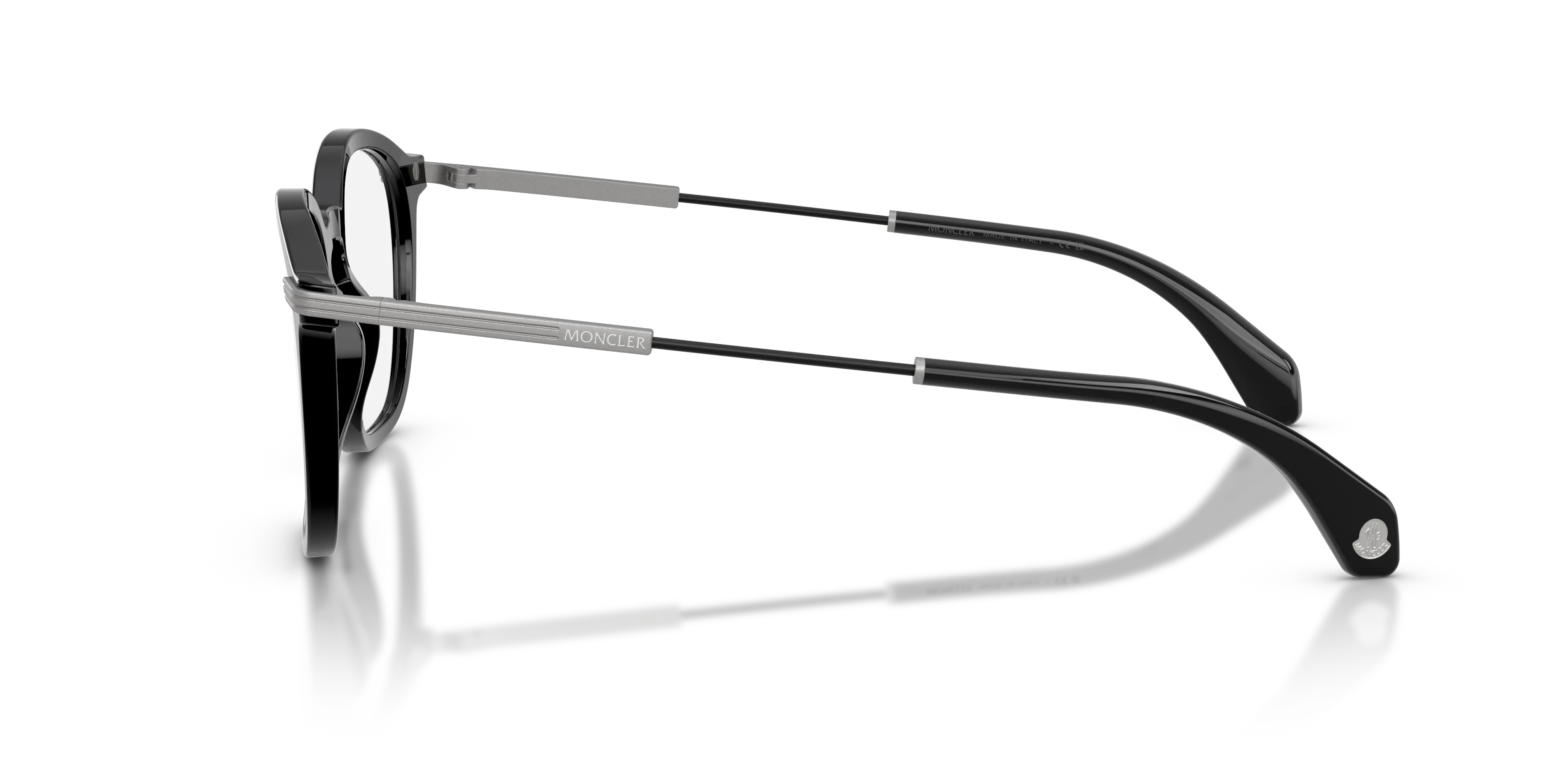 Moncler ME2017 3001 Montature da vista Acetato Nero Trasparente Geometrica Normale - immagine 4