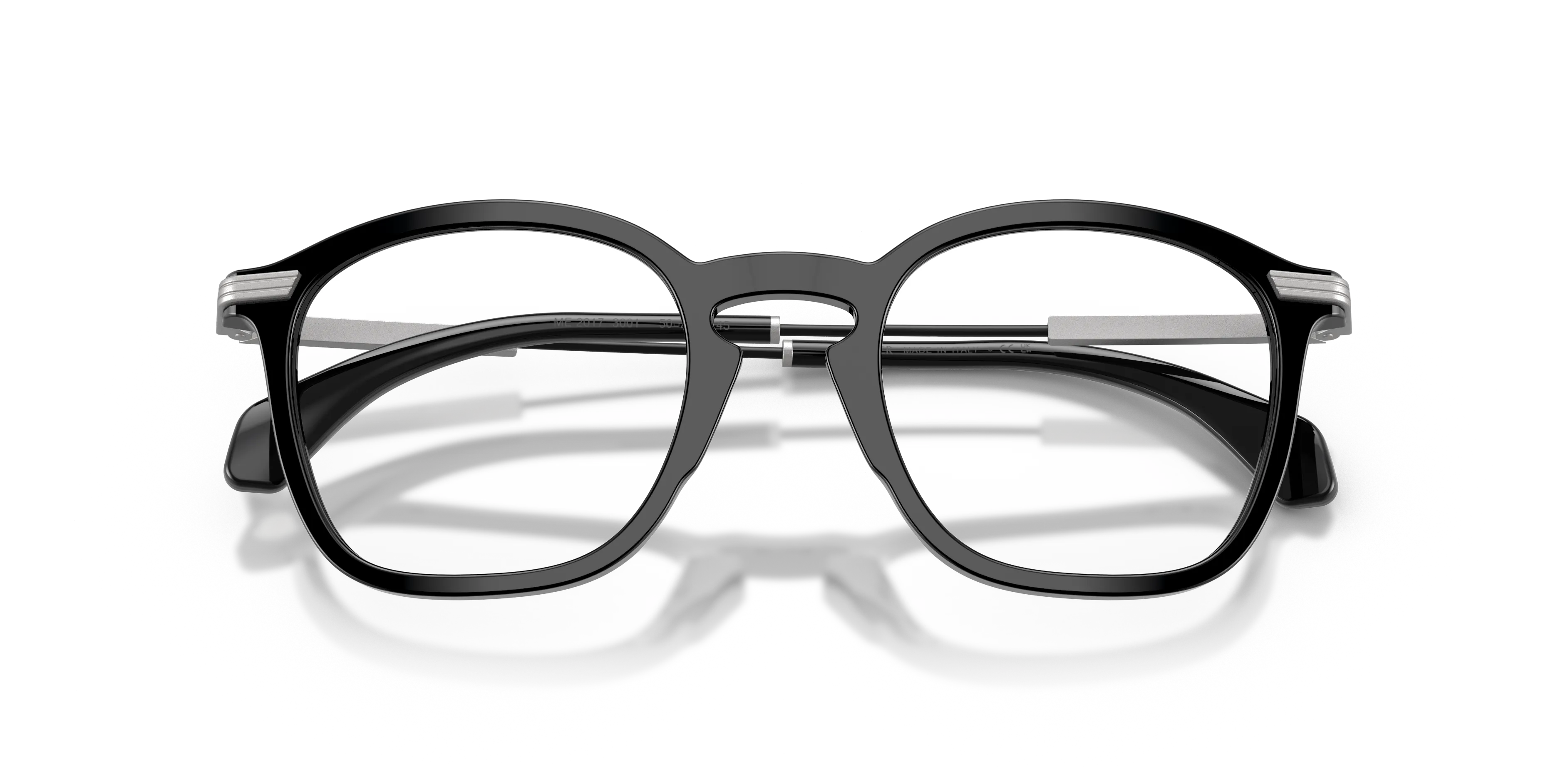Moncler ME2017 3001 Montature da vista Acetato Nero Trasparente Geometrica Normale - immagine 2