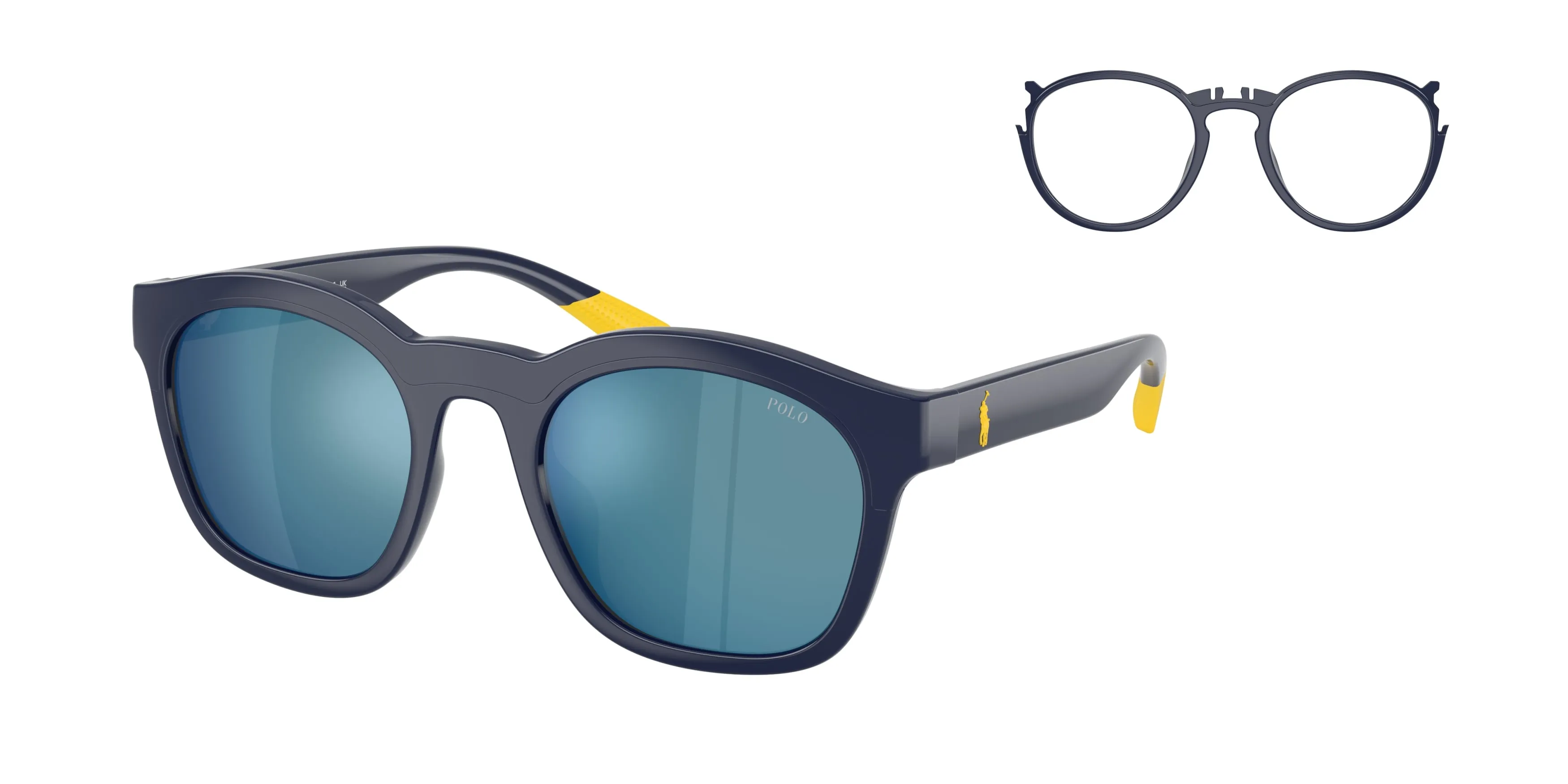 Polo Ralph Lauren PH4243U 558855 Occhiali da sole Iniettato Blu Blu Squadrata Specchiate - immagine 1