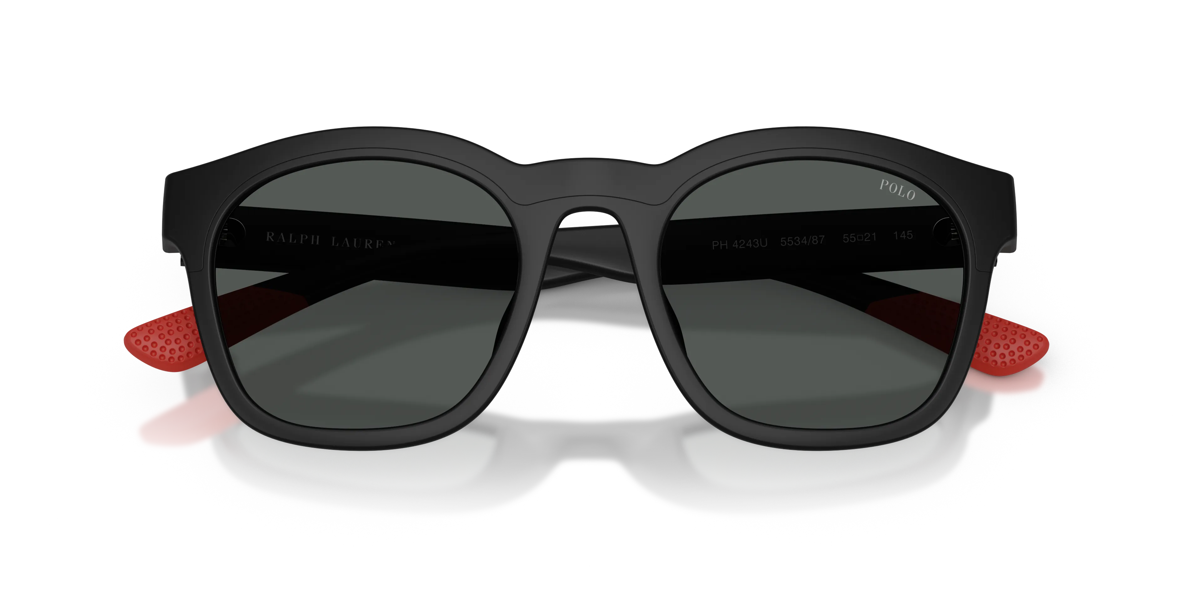 Polo Ralph Lauren PH4243U 553487 Occhiali da sole Iniettato Nero Grigio Squadrata Normale - immagine 2
