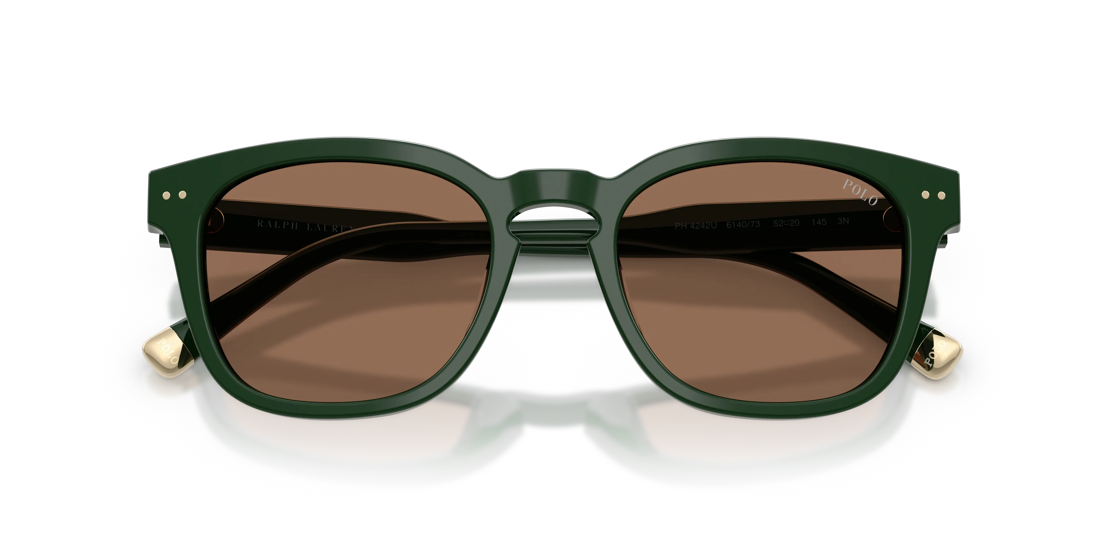 Polo Ralph Lauren PH4242U 614073 Occhiali da sole Acetato Verde Marrone Squadrata Normale - immagine 2
