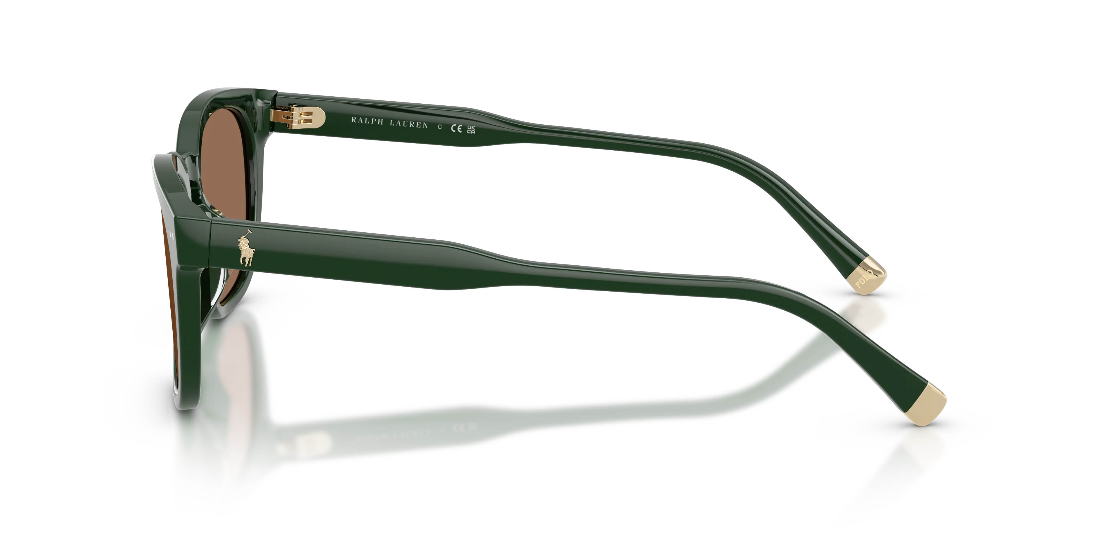 Polo Ralph Lauren PH4242U 614073 Occhiali da sole Acetato Verde Marrone Squadrata Normale - immagine 4