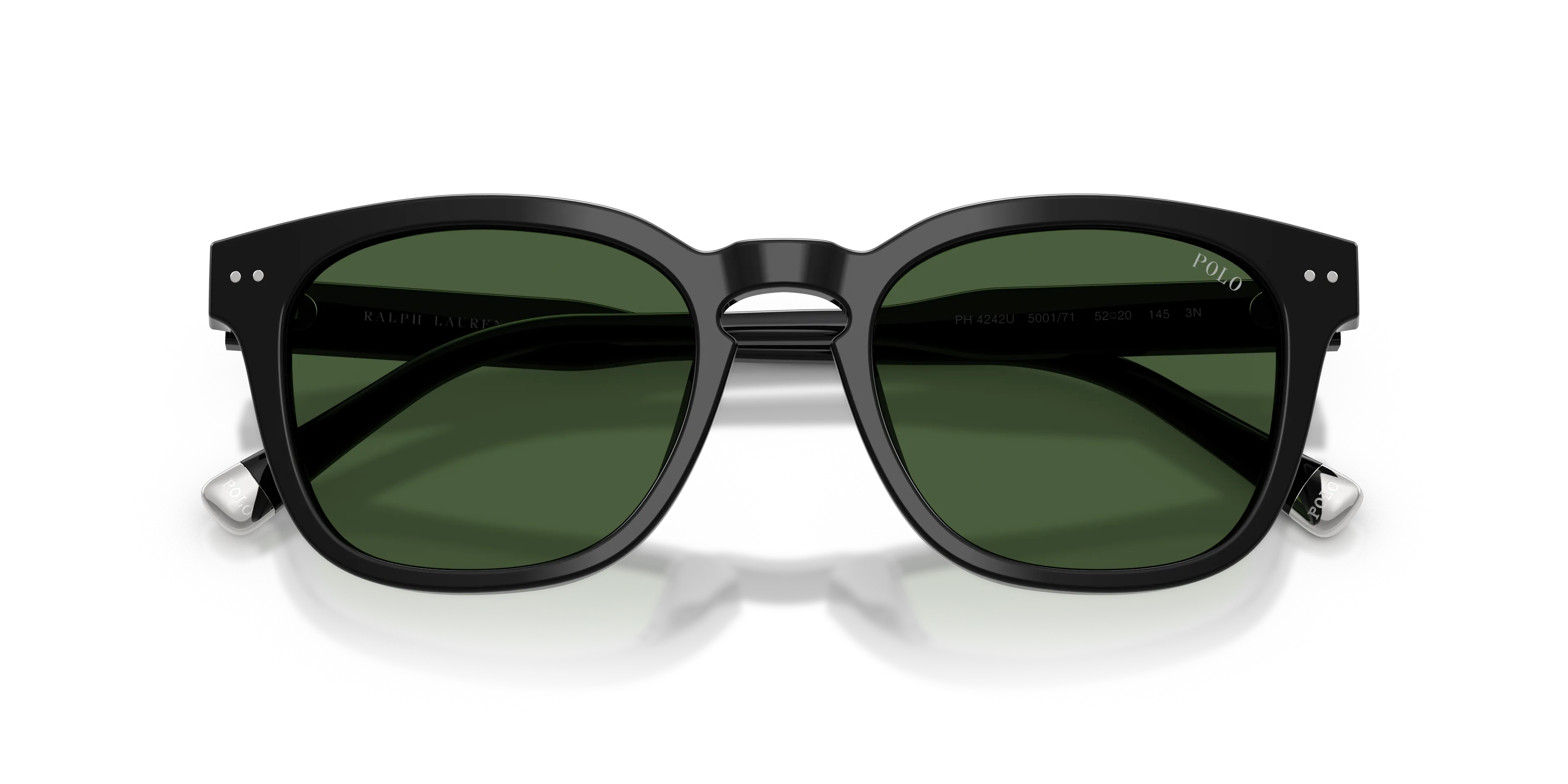 Polo Ralph Lauren PH4242U 500171 Occhiali da sole Acetato Nero Verde Squadrata Normale - immagine 2