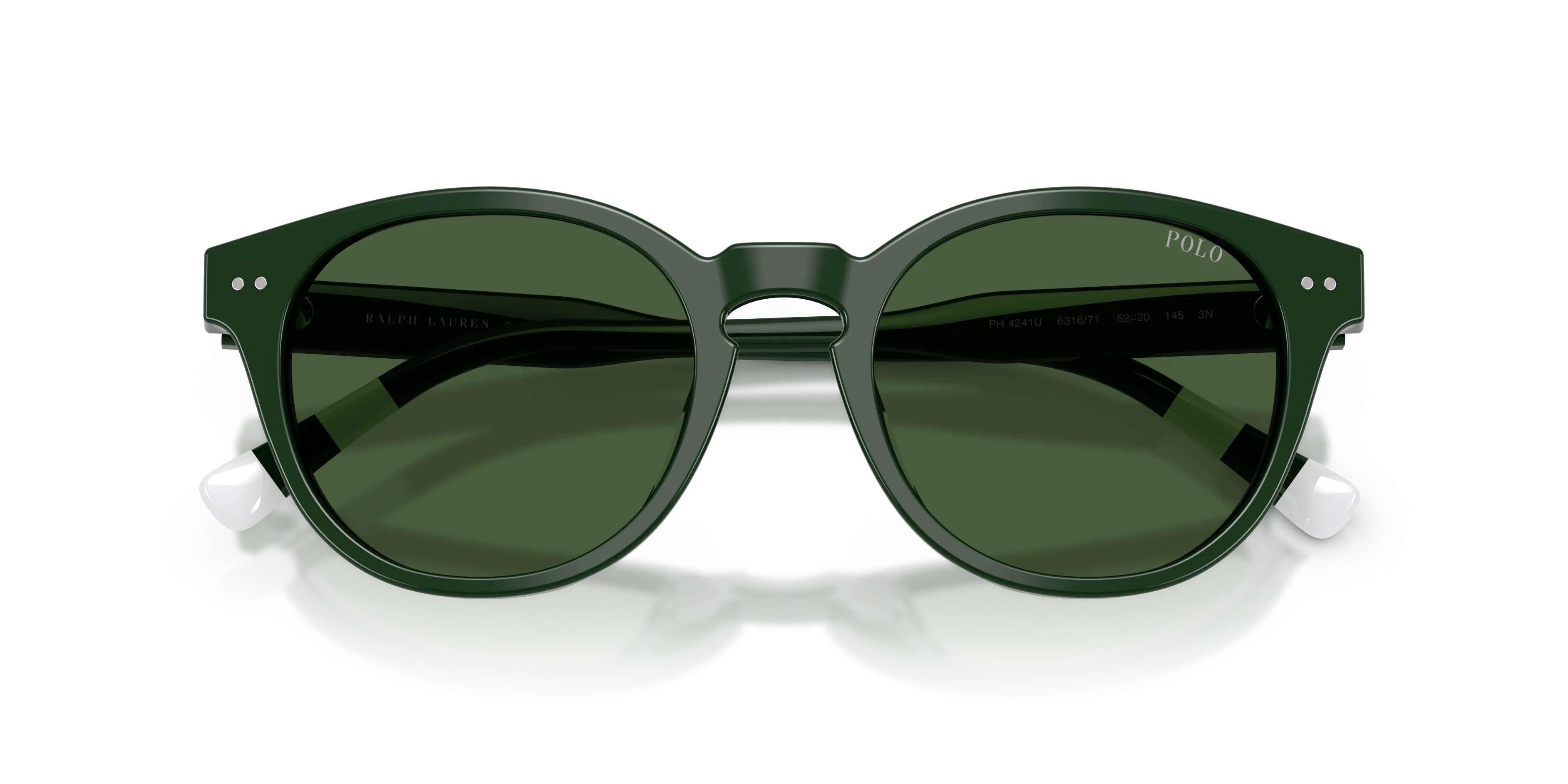 Polo Ralph Lauren PH4241U 631671 Occhiali da sole Acetato Verde Verde Rotonda Normale - immagine 2