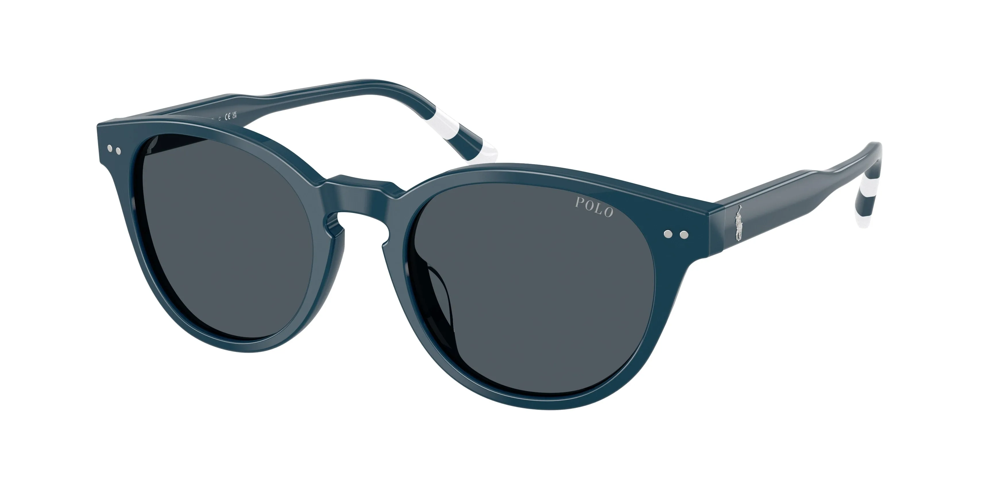 Polo Ralph Lauren PH4241U 631487 Occhiali da sole Acetato Blu Grigio Rotonda Normale - immagine 1