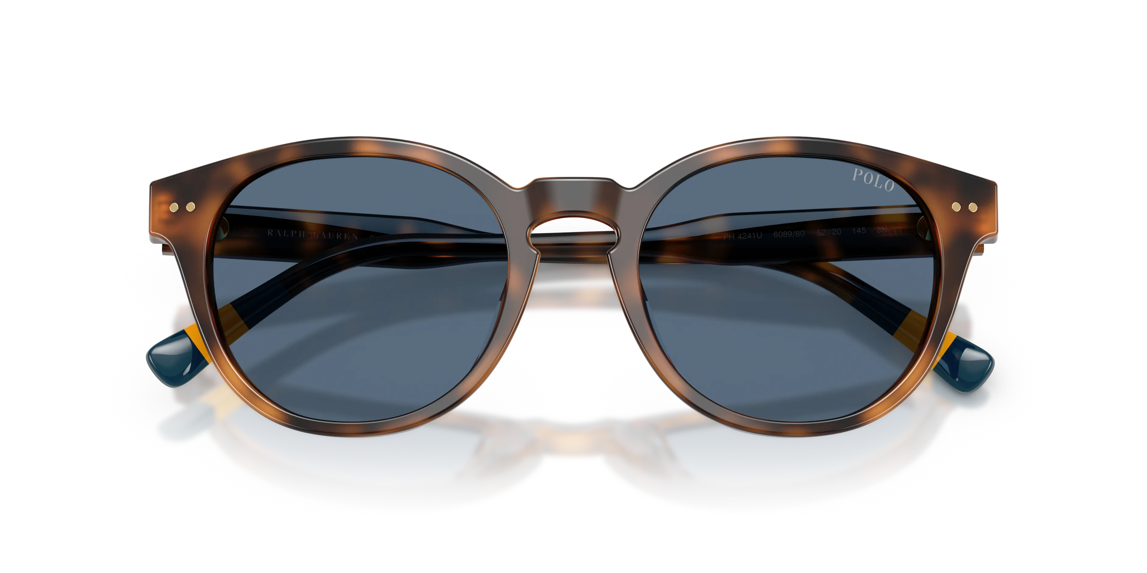Polo Ralph Lauren PH4241U 608980 Occhiali da sole Acetato Rosso Blu Rotonda Normale - immagine 2
