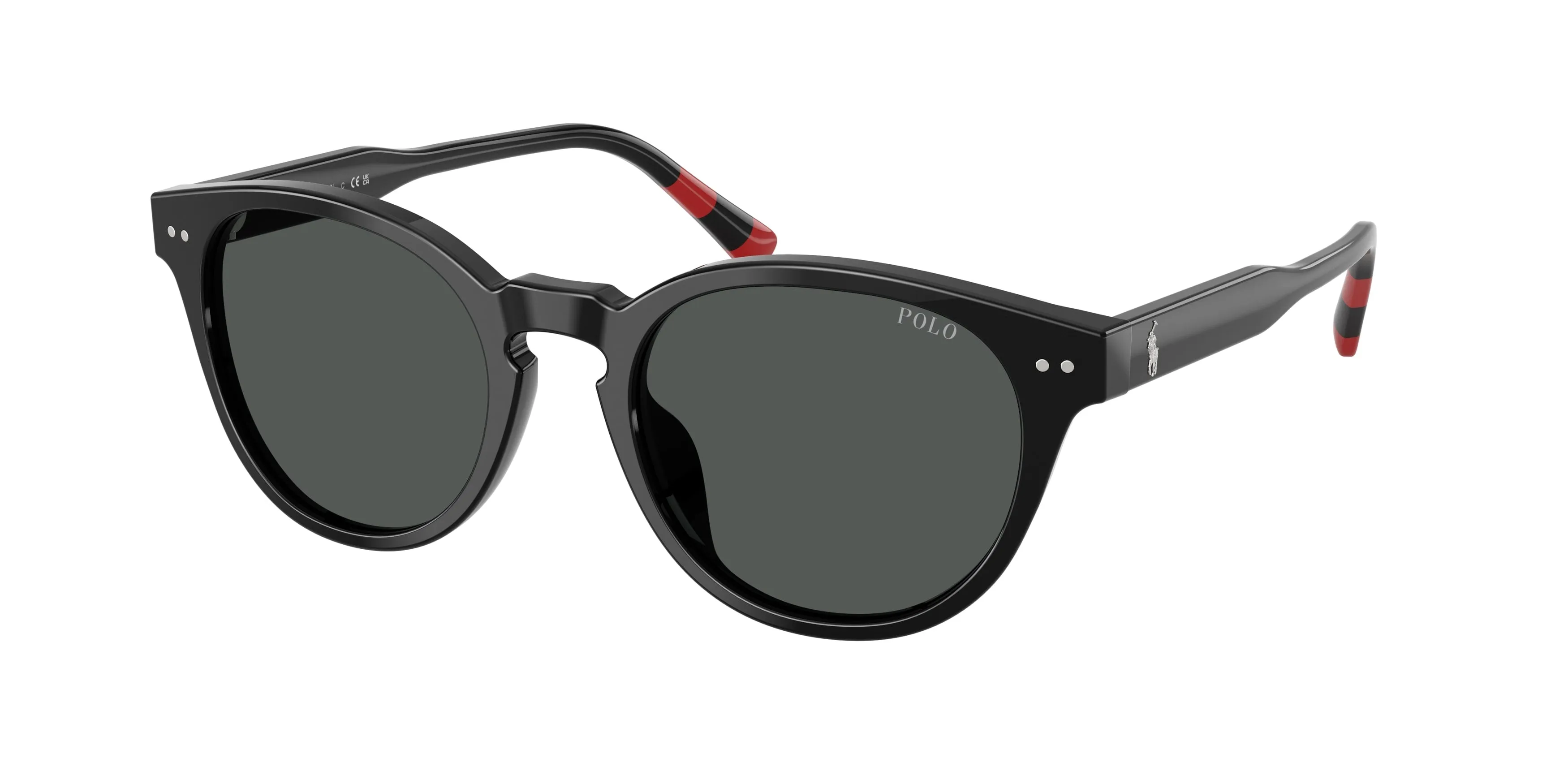 Polo Ralph Lauren PH4241U 500187 Occhiali da sole Acetato Nero Grigio Rotonda Normale - immagine 1