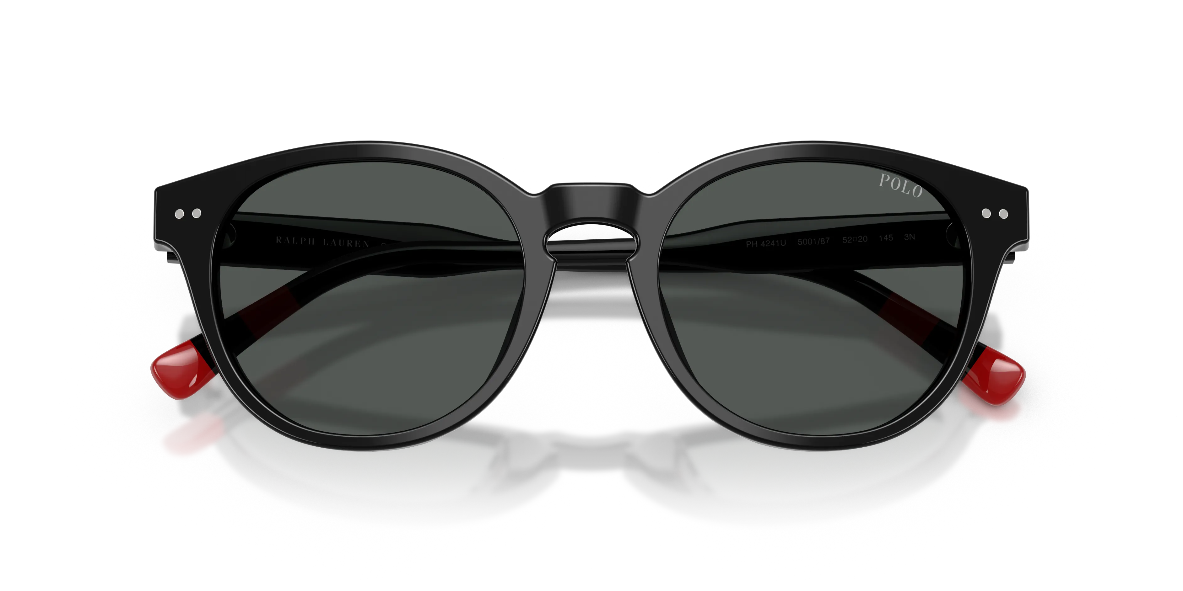 Polo Ralph Lauren PH4241U 500187 Occhiali da sole Acetato Nero Grigio Rotonda Normale - immagine 2