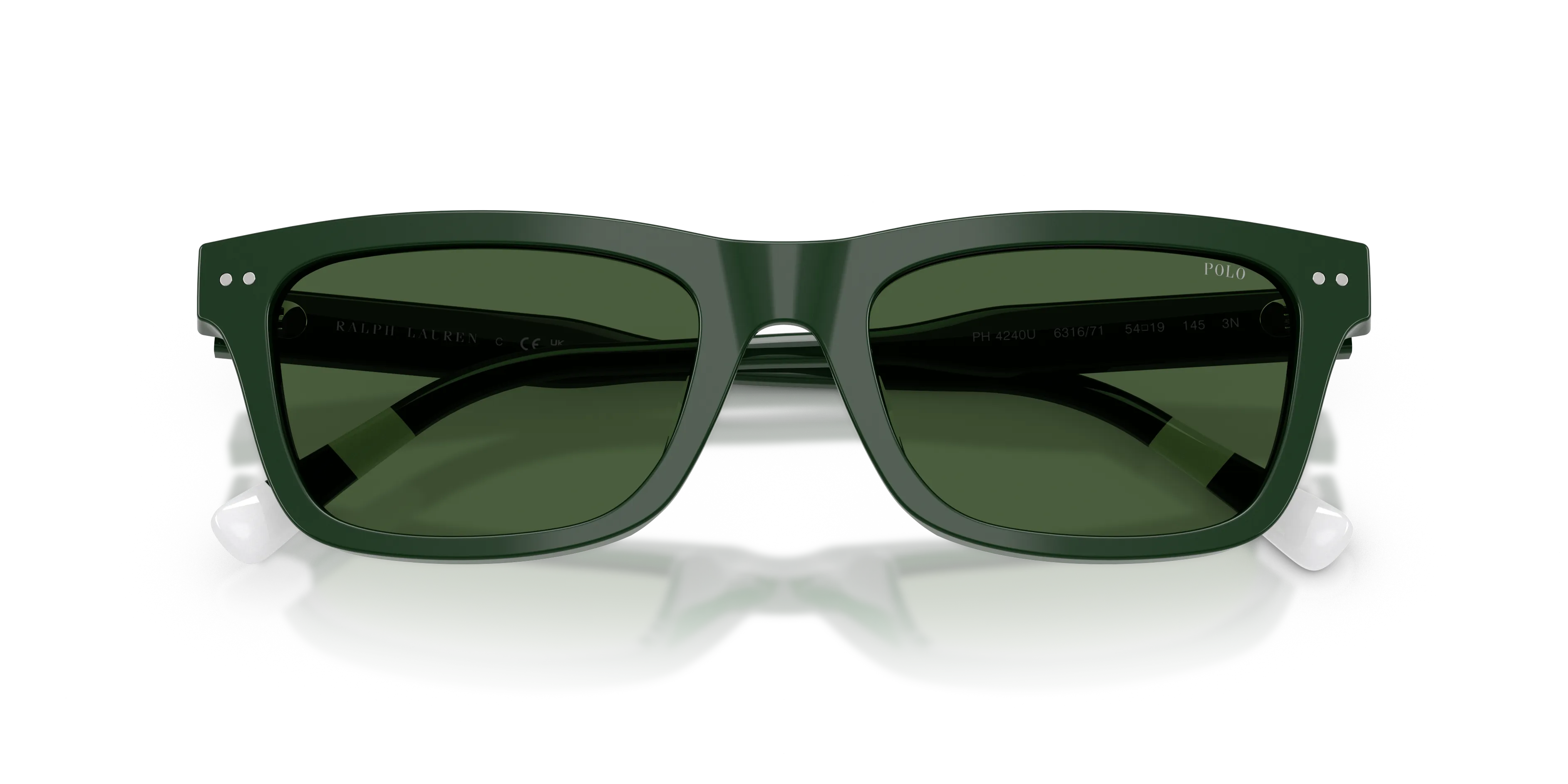 Polo Ralph Lauren PH4240U 631671 Occhiali da sole Acetato Verde Verde Pillow Normale - immagine 2