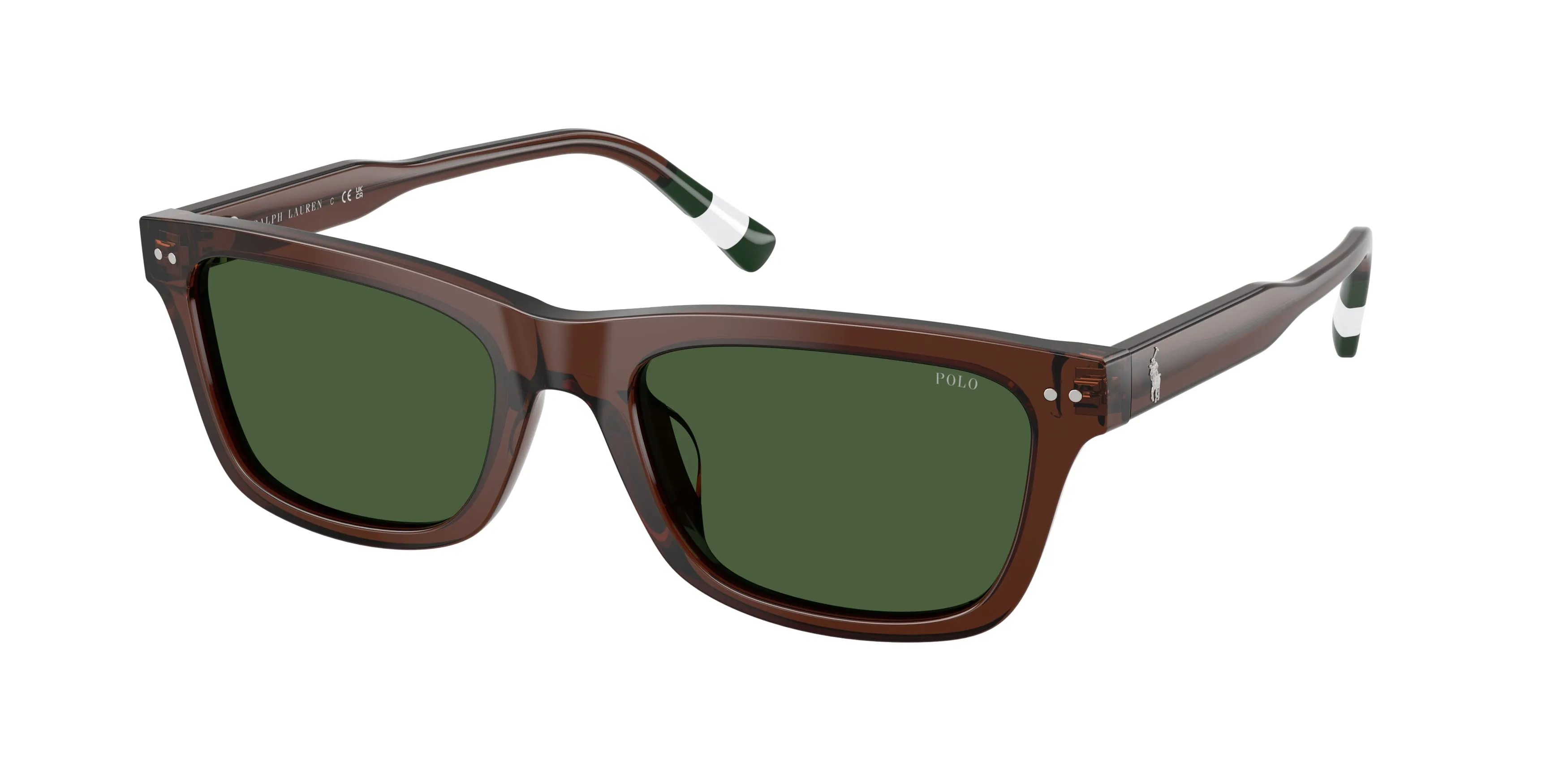 Polo Ralph Lauren PH4240U 631571 Occhiali da sole Acetato Marrone Verde Pillow Normale - immagine 1