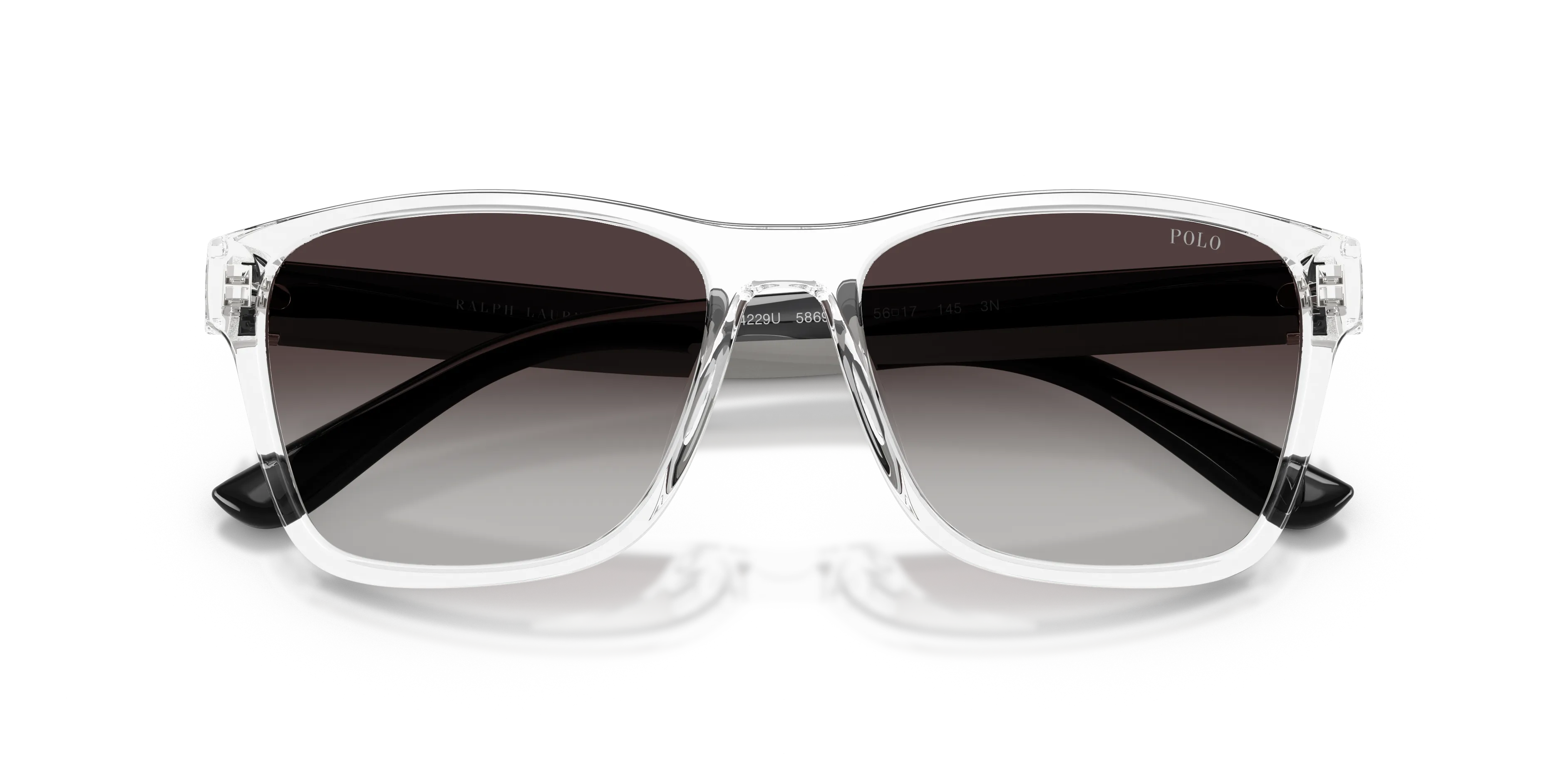 Polo Ralph Lauren PH4229U 58698G Occhiali da sole Iniettato Trasparente Grigio Squadrata Normale Sfumato - immagine 2
