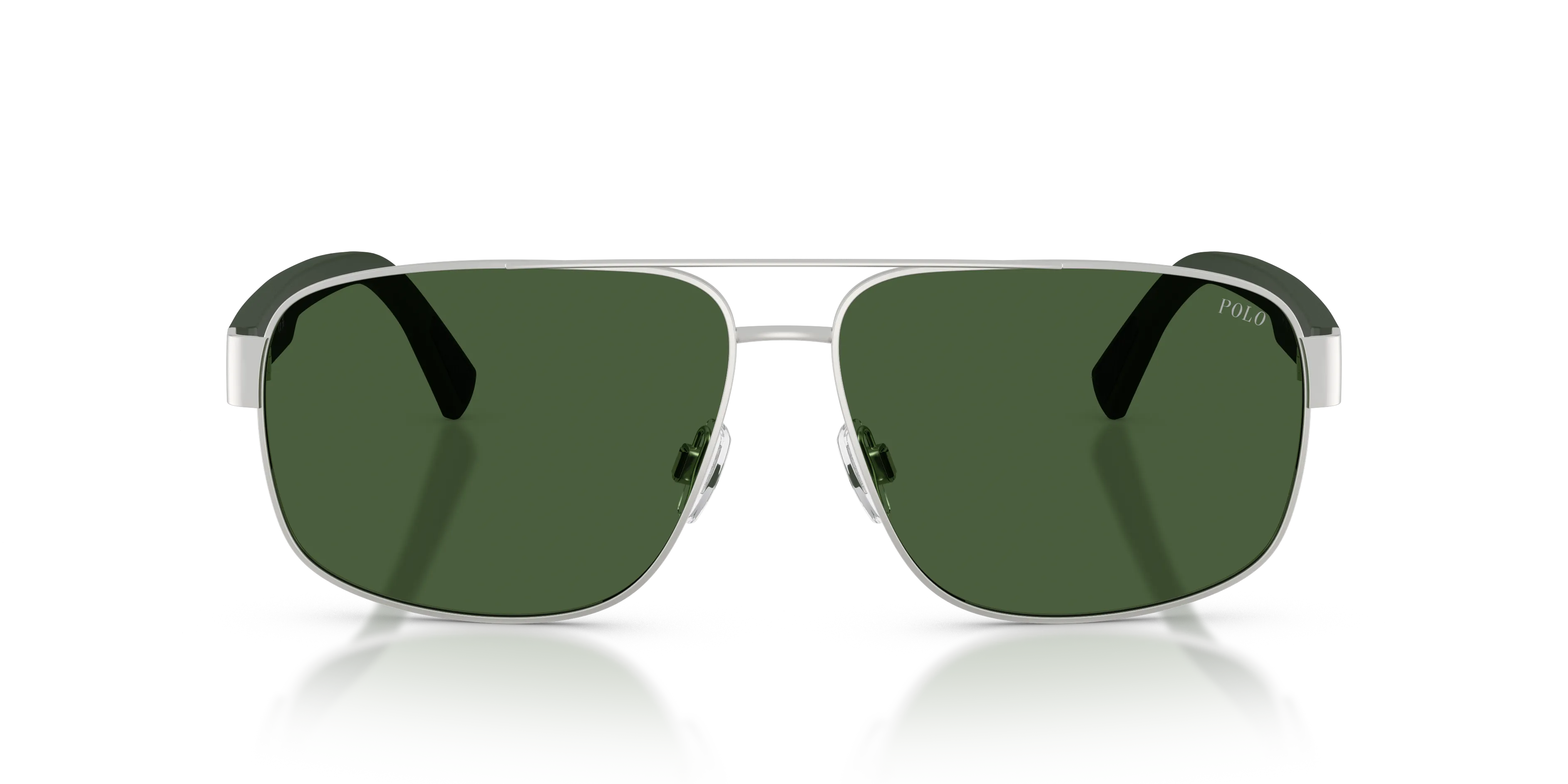 Polo Ralph Lauren PH3165 931671 Occhiali da sole Metallo Argento Verde Pilot Normale - immagine 3