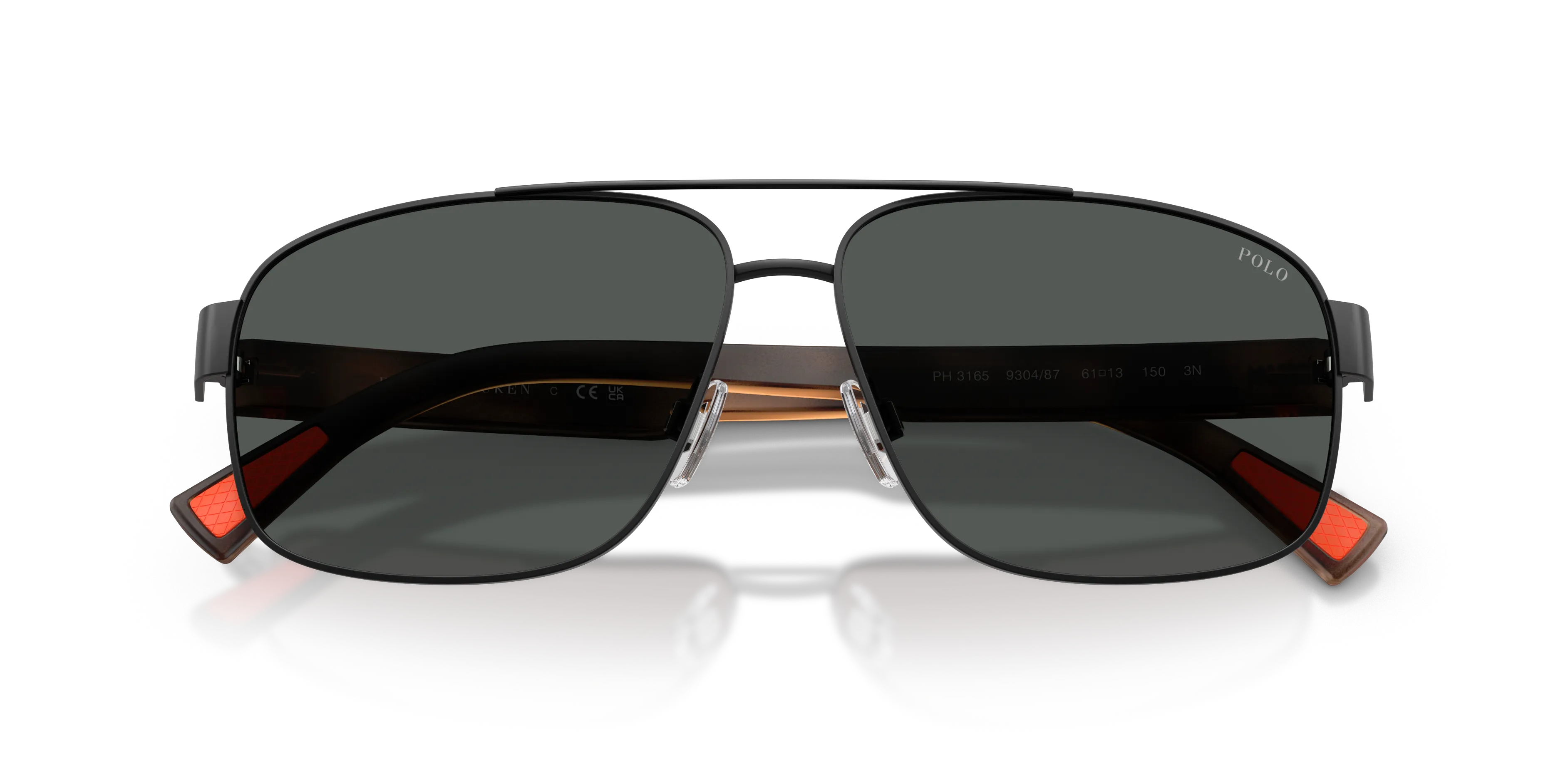 Polo Ralph Lauren PH3165 930487 Occhiali da sole Metallo Nero Grigio Pilot Normale - immagine 2