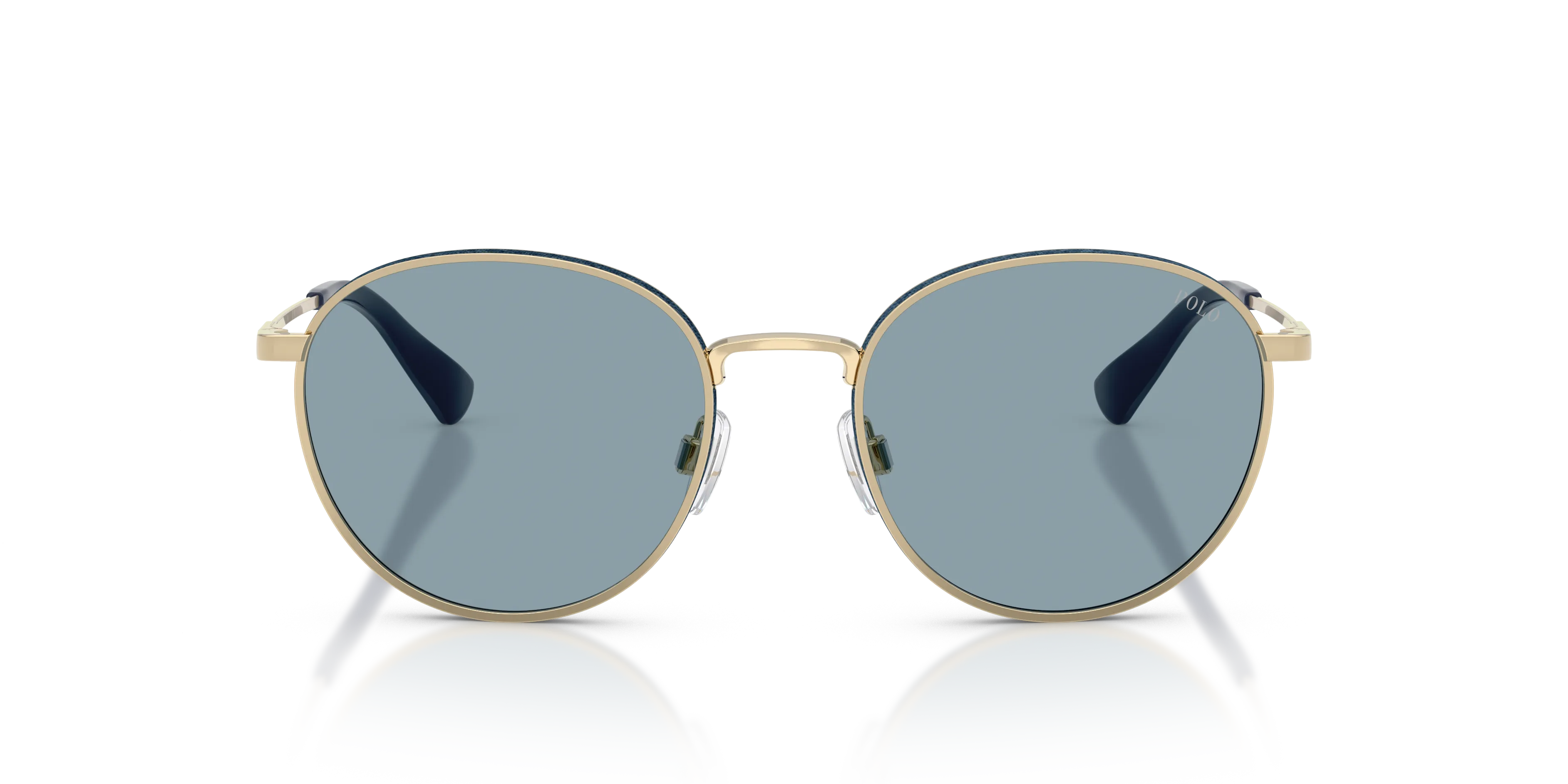 Polo Ralph Lauren PH3163 928672 Occhiali da sole Metallo Oro Blu Pantos Normale - immagine 3