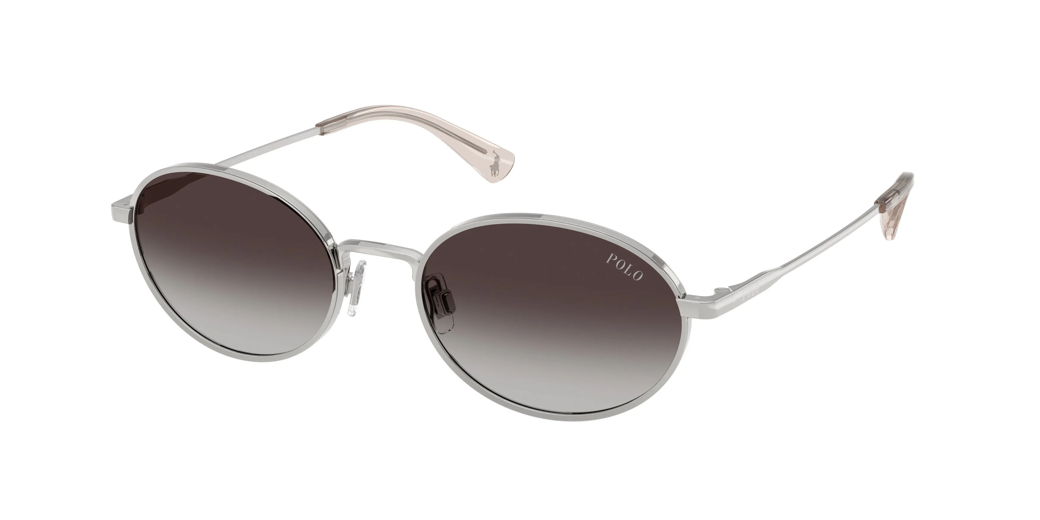 Polo Ralph Lauren PH3162 90018G Occhiali da sole Metallo Argento Grigio Rotonda Normale Sfumato - immagine 1