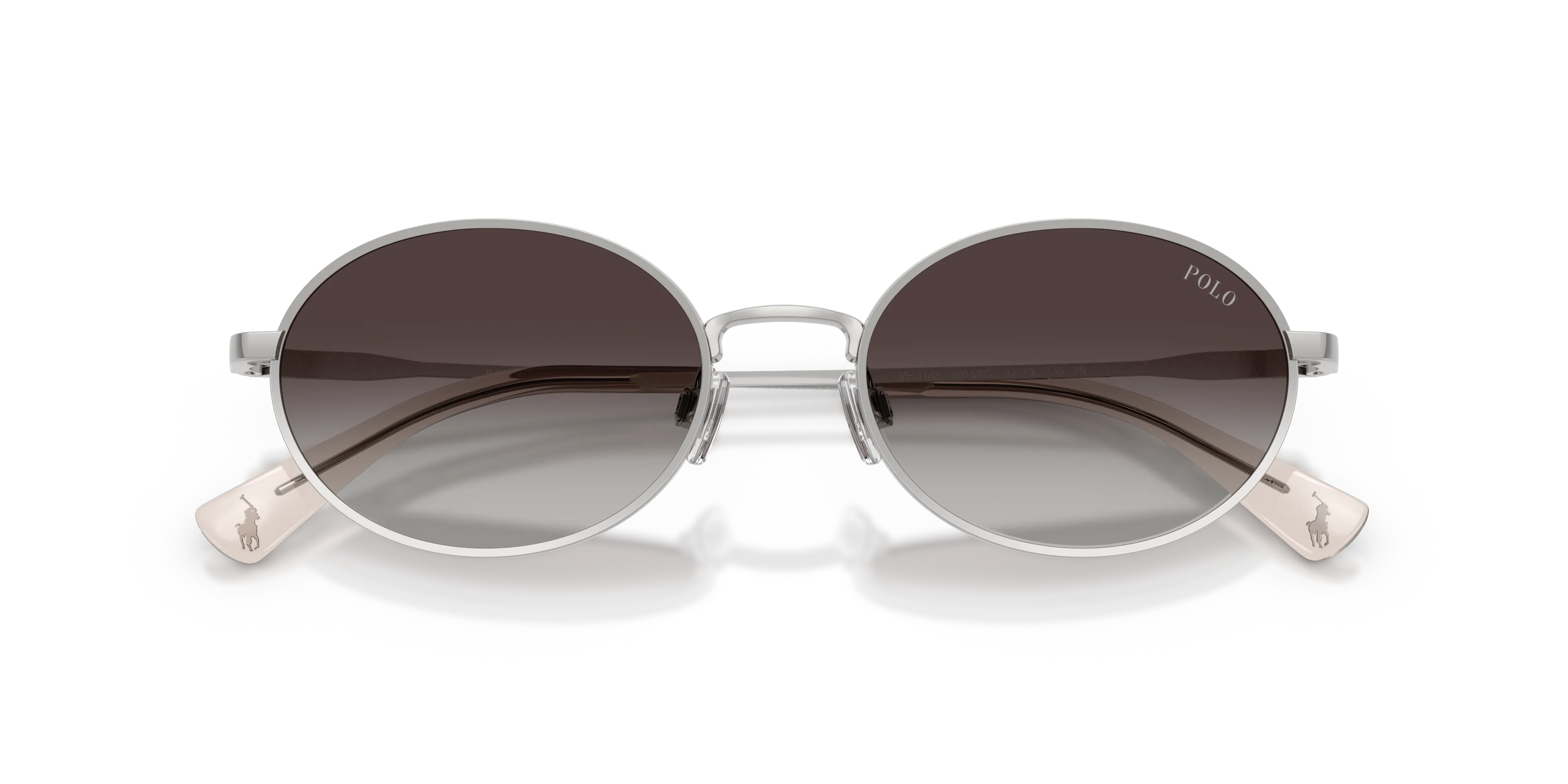 Polo Ralph Lauren PH3162 90018G Occhiali da sole Metallo Argento Grigio Rotonda Normale Sfumato - immagine 2